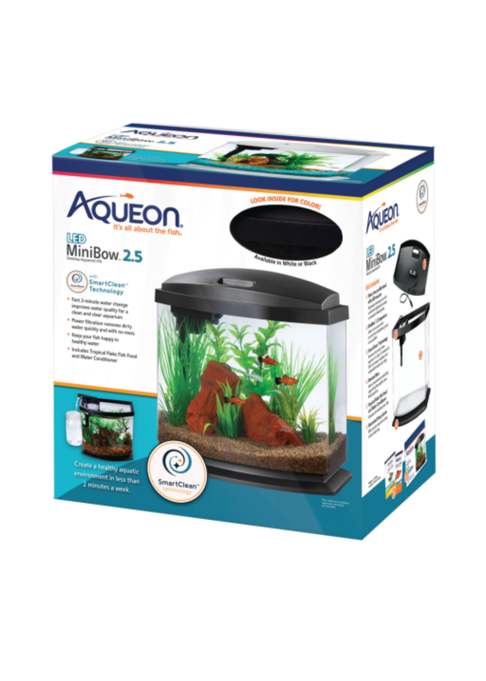 Aqueon Aqueon Mini Bow LED Smartclean Kit - 2.5 gallon, Black