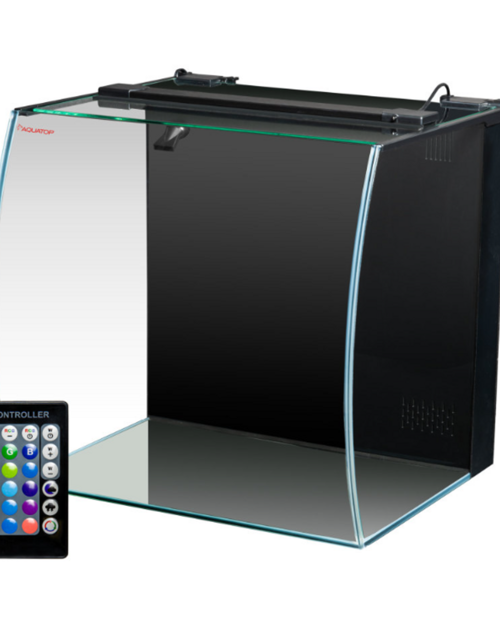 Aquatop Aquatop Bow Front Glass Aquarium Kit with Filter and LED Lighting - 13.5 Gallon