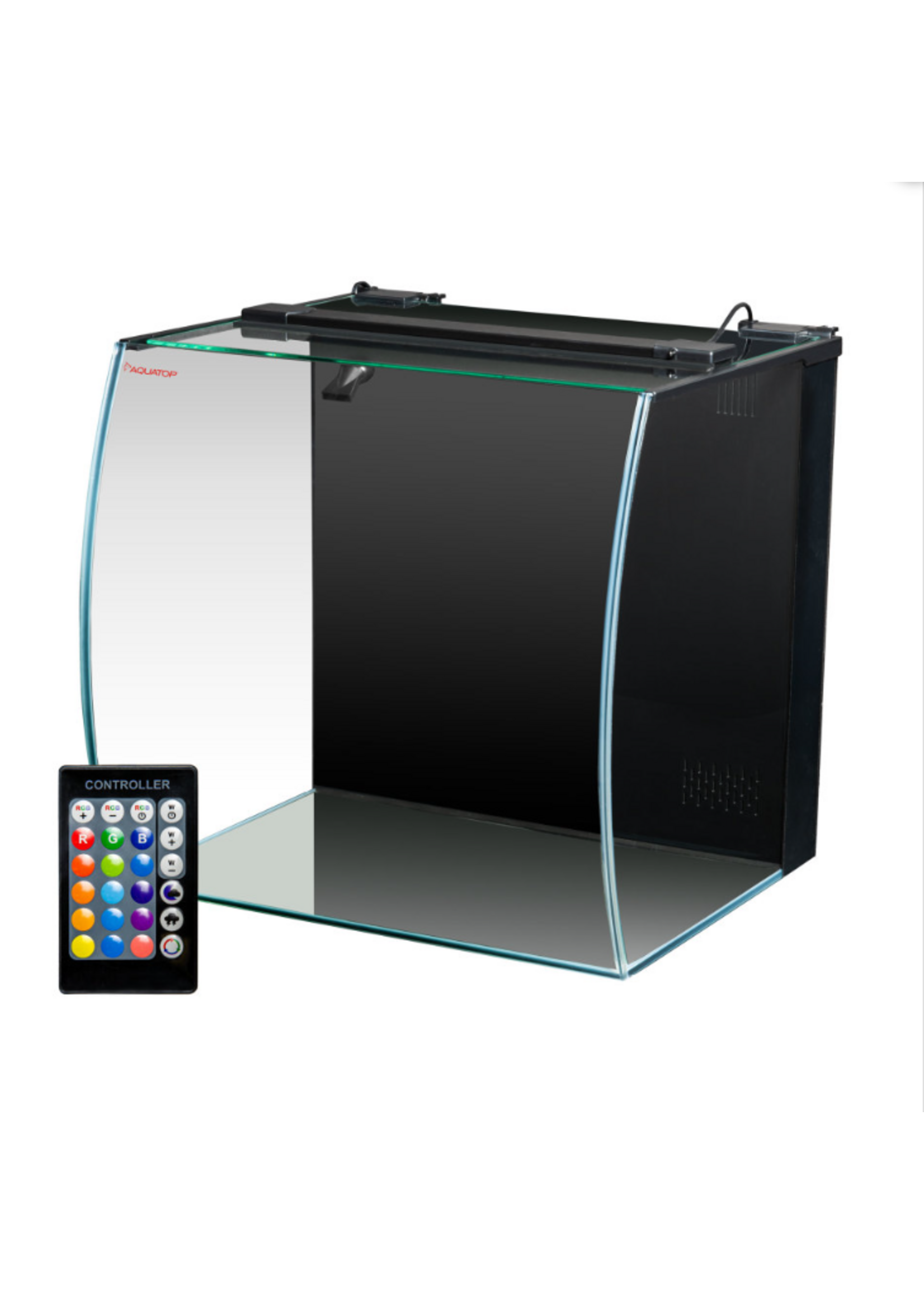 Aquatop Aquatop Bow Front Glass Aquarium Kit with Filter and LED Lighting - 13.5 Gallon