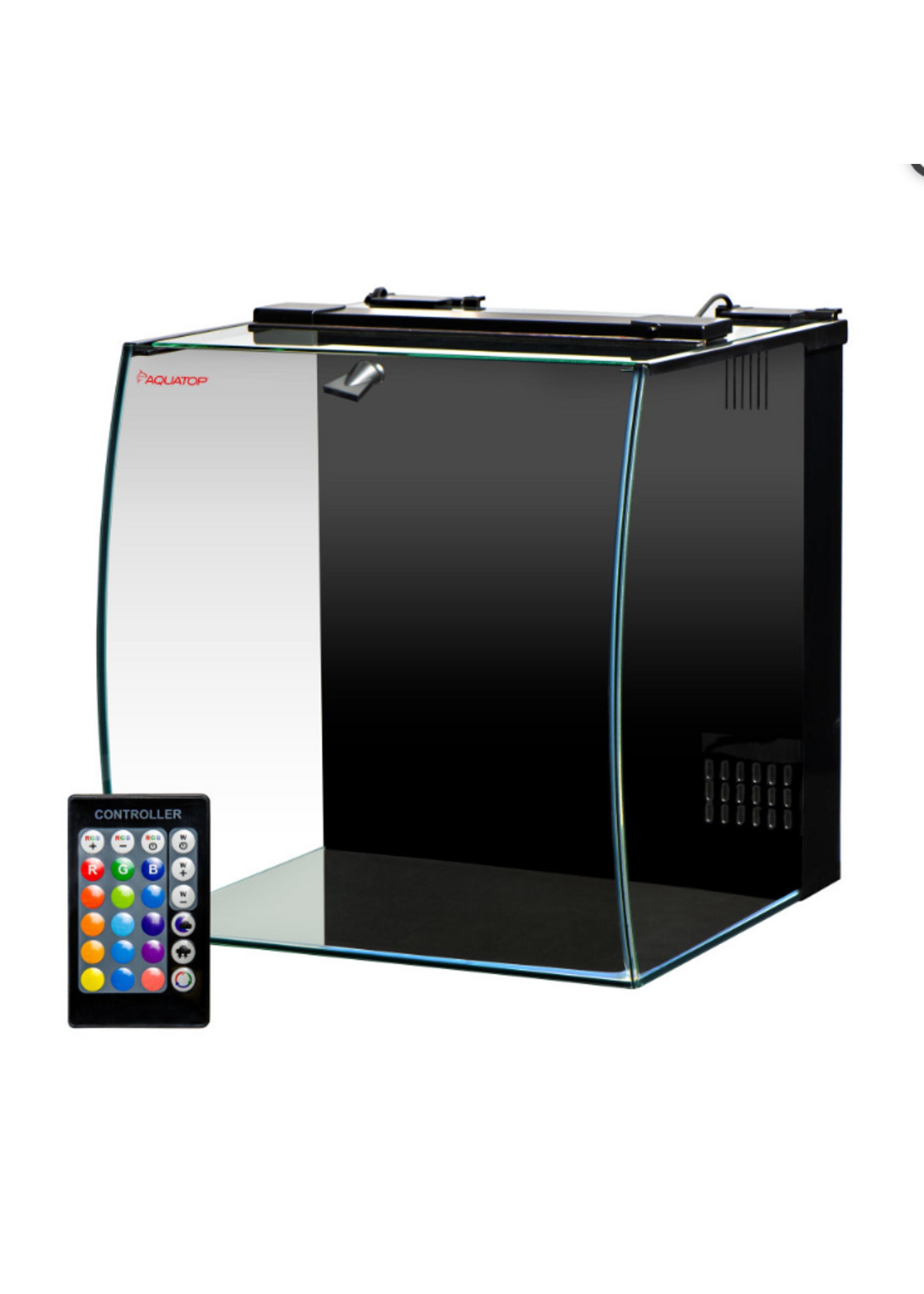 Aquatop Aquatop Bow Front Glass Aquarium Kit with Filter and LED Lighting - 8.6 Gallon