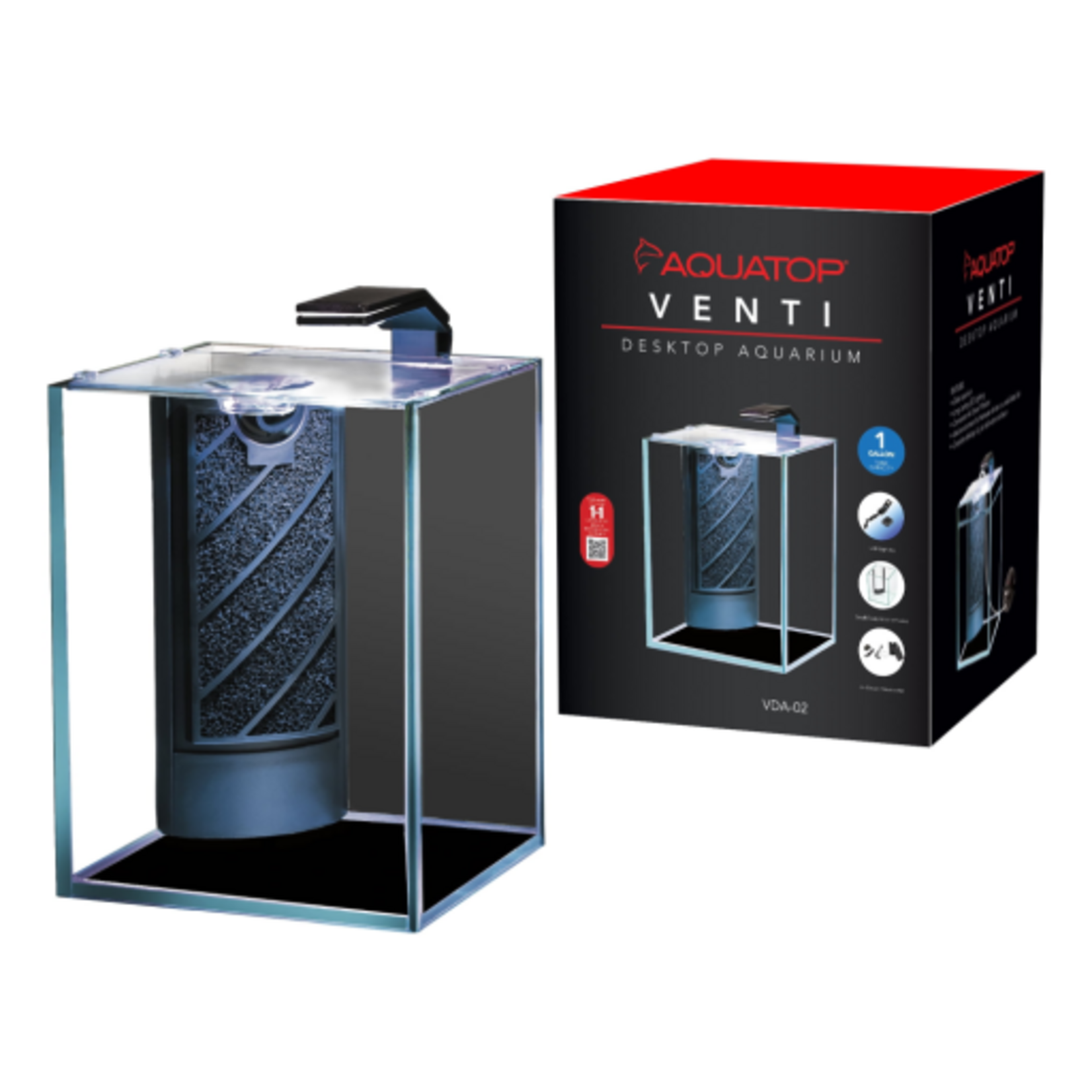 Aquatop Aquatop Venti Glass Aquarium 1.4 Gal w/ LED Light