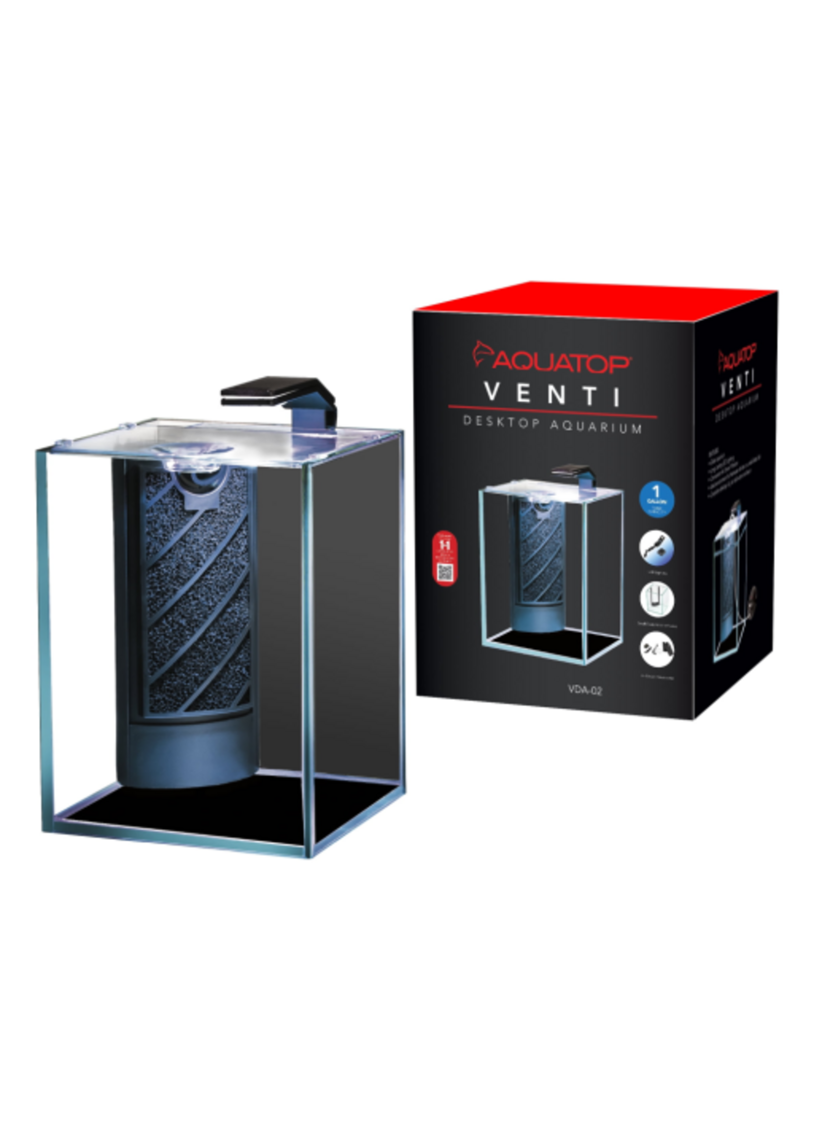 Aquatop Aquatop Venti Glass Aquarium 1.4 Gal w/ LED Light