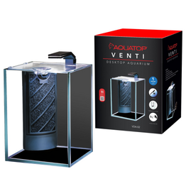 Aquatop Aquatop Venti Air Driven Glass Aquarium Tank  0.5 cm Showcase Glass Complete Kit Includes 1.4 Gal Fish Tank  LED Light