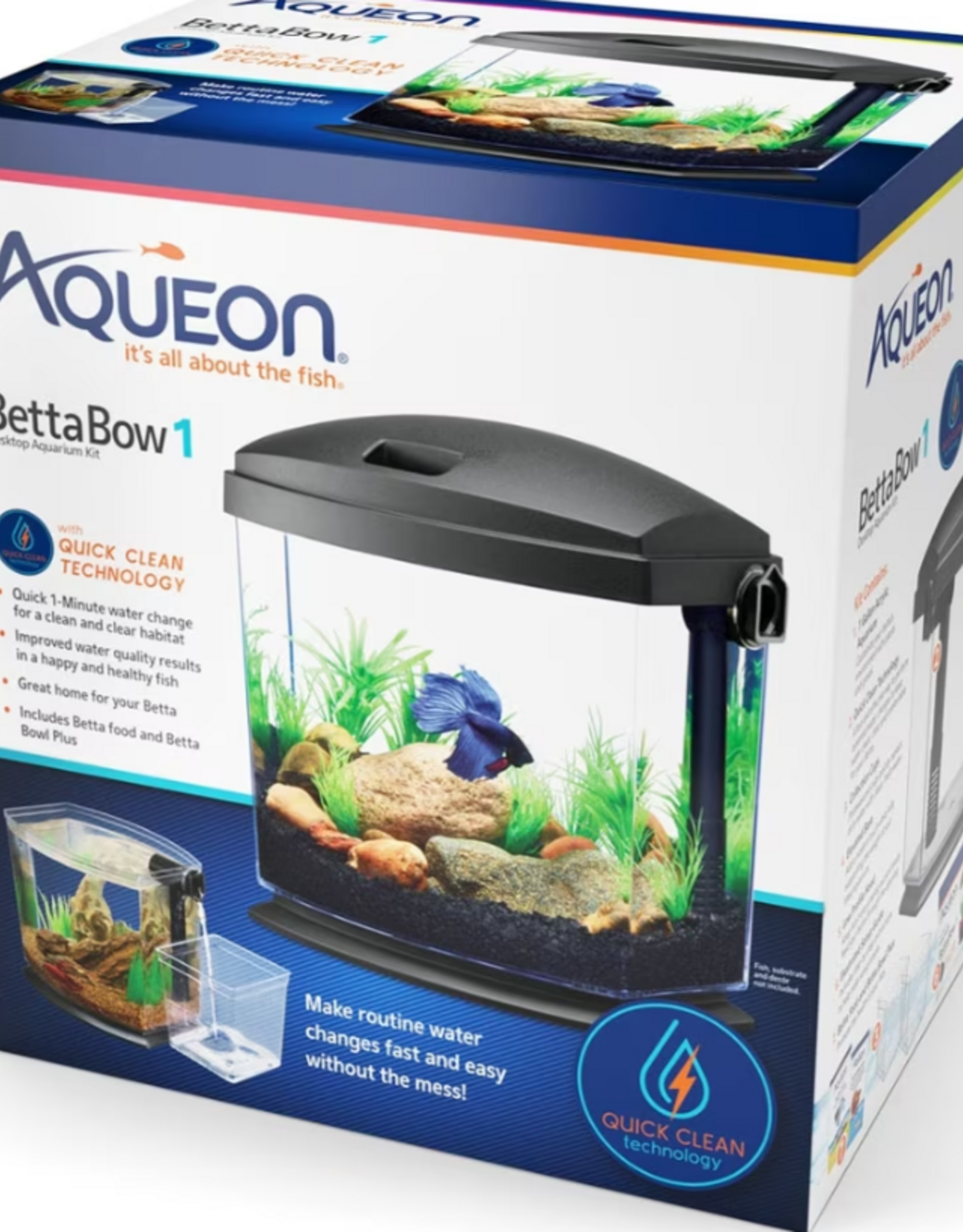 Aqueon Aqueon Betta Bow Quickclean - 1 Gallon