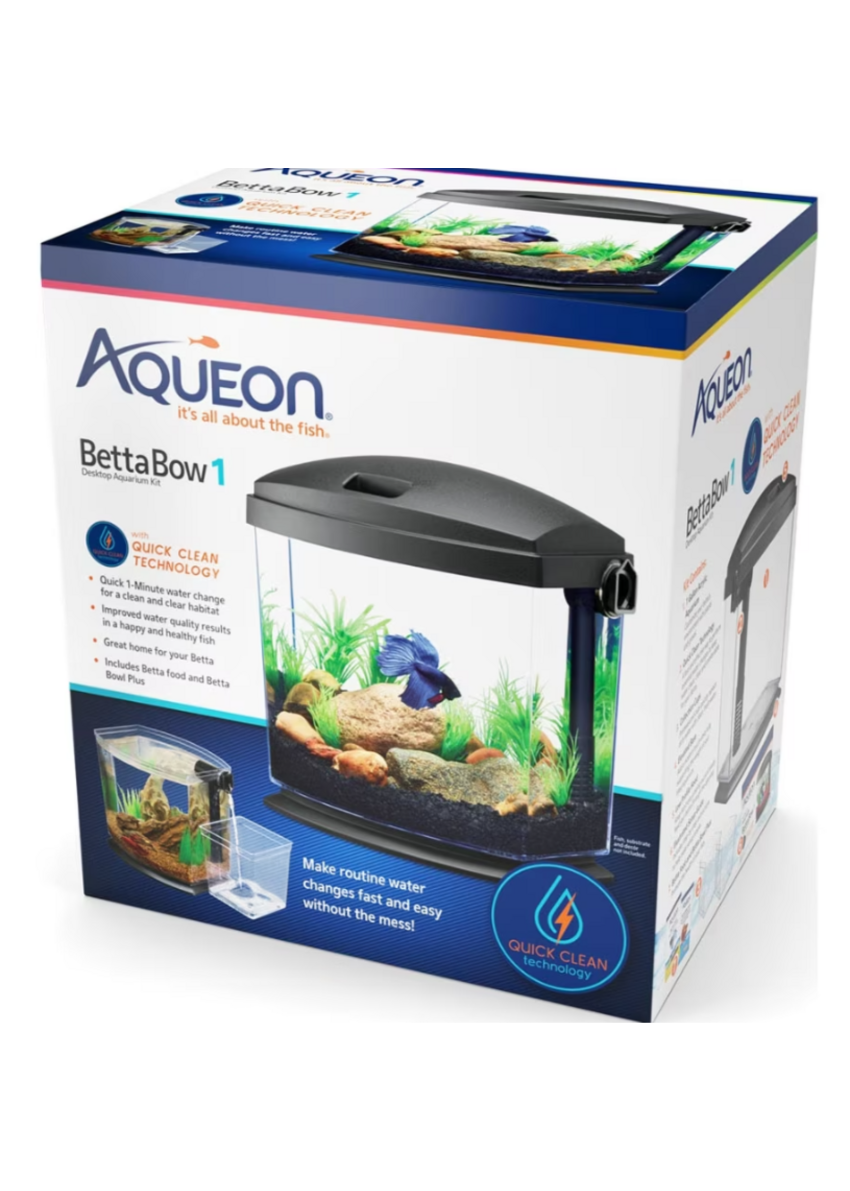 Aqueon Aqueon Betta Bow Quickclean - 1 Gallon