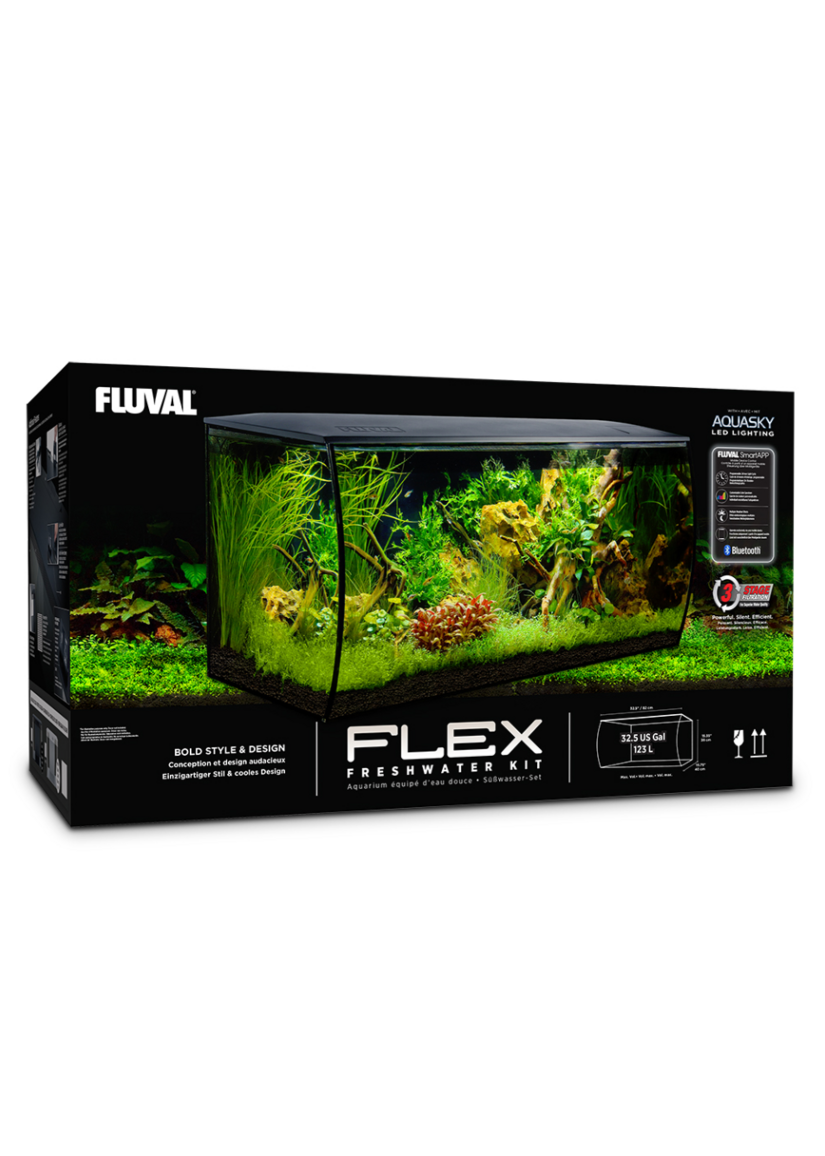 Fluval Flex Black Aquarium Kit - 32.5 Gallon