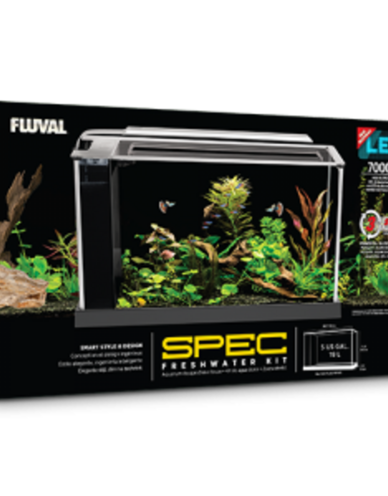 Fluval Spec V Black Aquarium Kit 5 gallon
