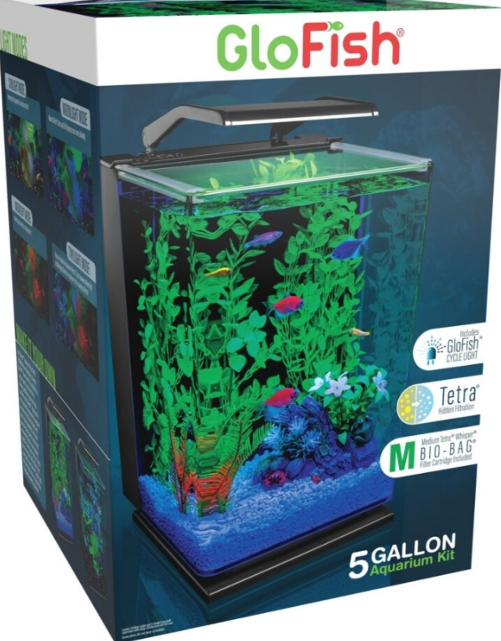 GloFish GloFish Hinged Cycle Light And Hidden Filtration Aquarium - 5 gallon