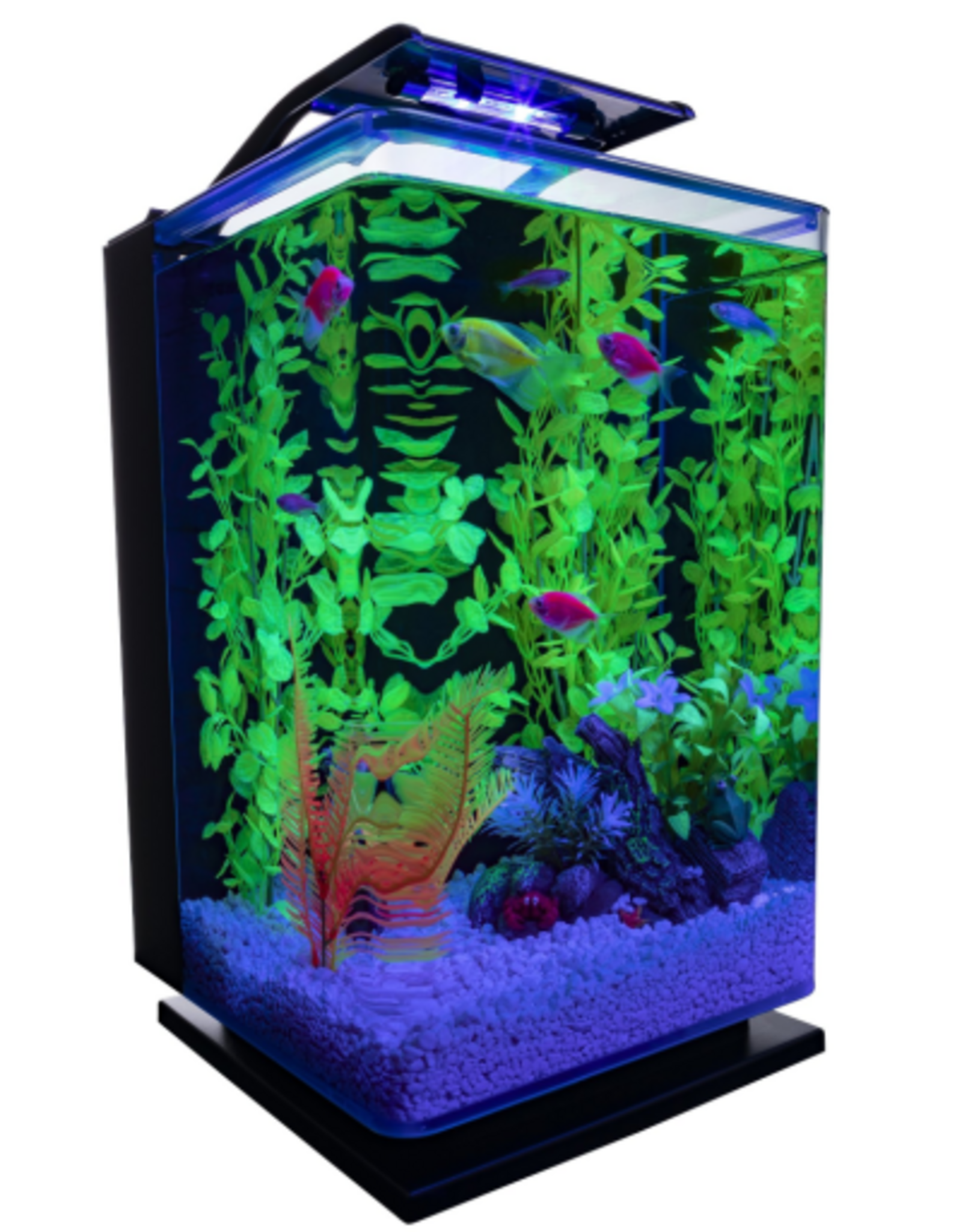 GloFish GloFish Hinged Cycle Light And Hidden Filtration Aquarium - 5 gallon