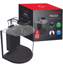 Aquatop Aquatop Pisces Glass Aquarium Nano Fish Tank 5 Gallon Half-Circle All In One with Filter and LED Light