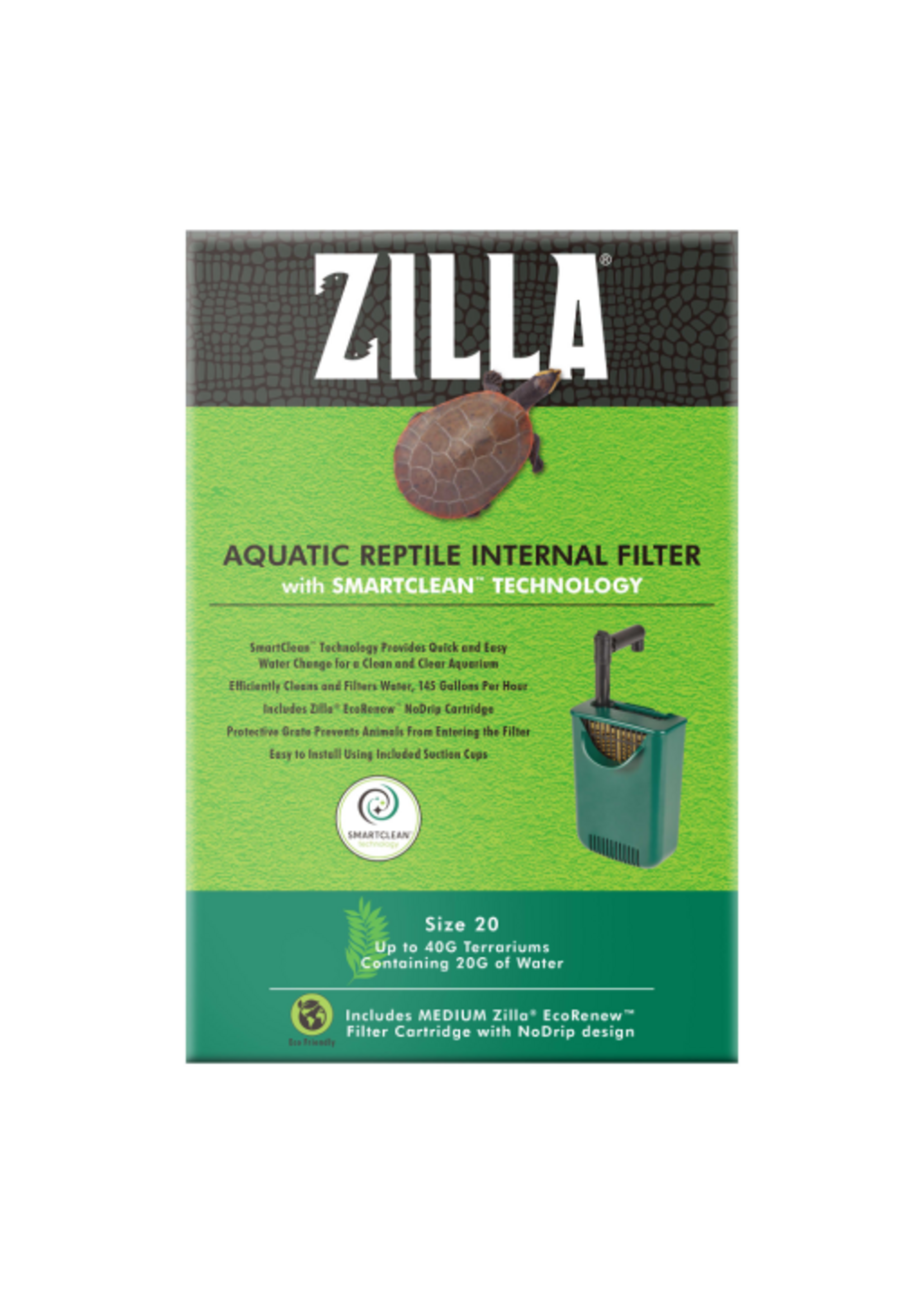 Zilla Zilla Aquatic Reptile Internal Filter with SmartClean Technology - 20 Gallon