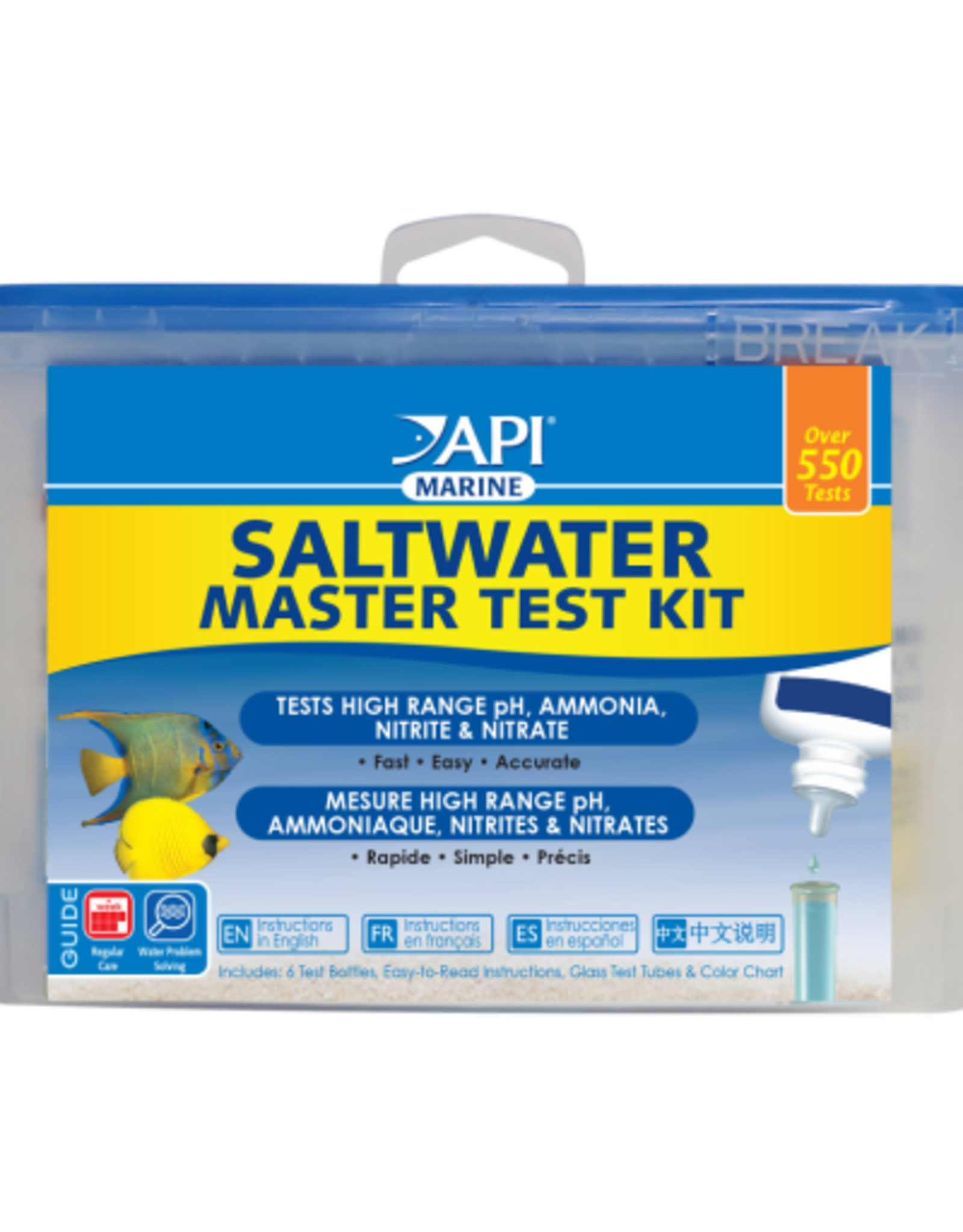 API API Saltwater Master Test Kit  Aquarium Water Test Kit  550 Tests