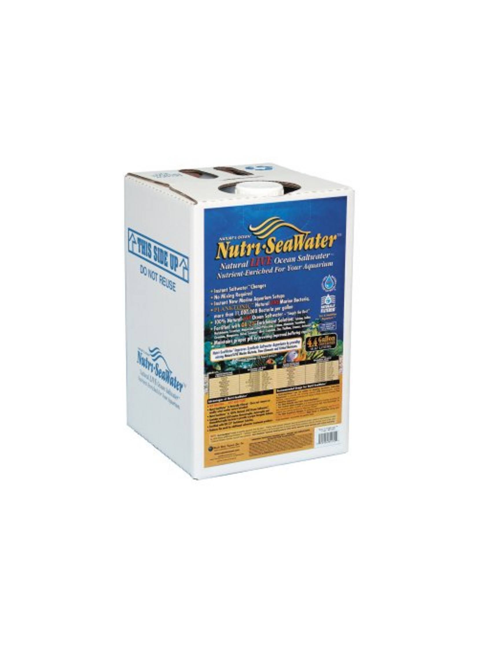 Nutri-SeaWater Natural Live Ocean Saltwater, 4.4 Gallons, White