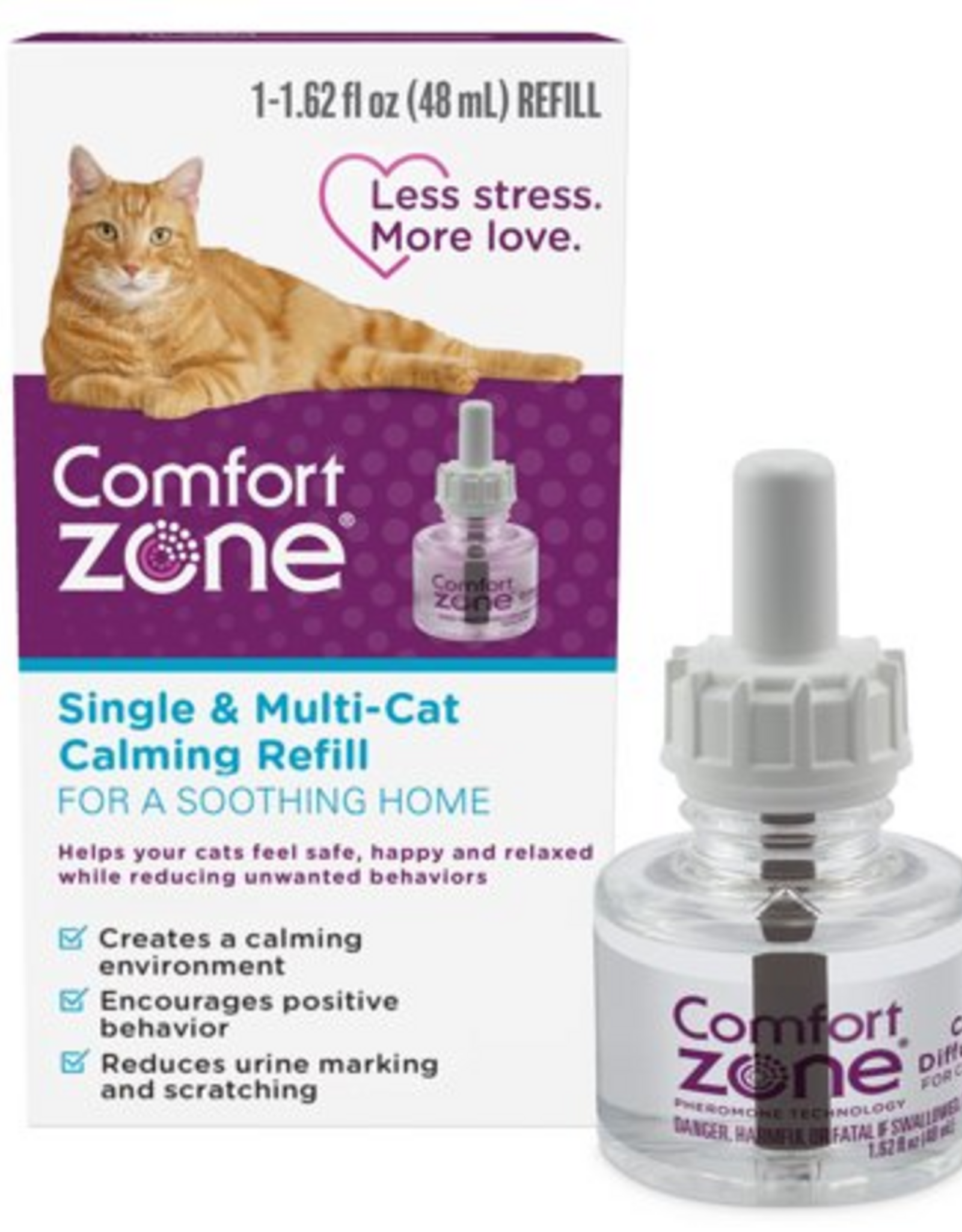 Farnam Comfort Zone Single & Multi-Cat Calming Diffuser Kit Refill  Cat Pheromone  1 Refill-48ml