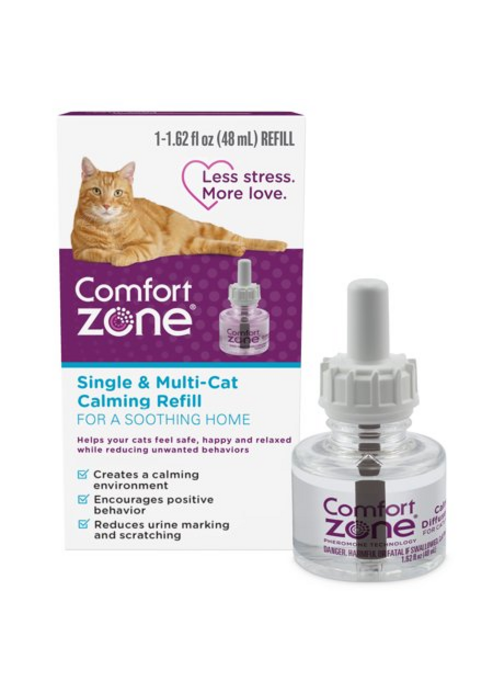 Farnam Comfort Zone Single & Multi-Cat Calming Diffuser Kit Refill  Cat Pheromone  1 Refill-48ml