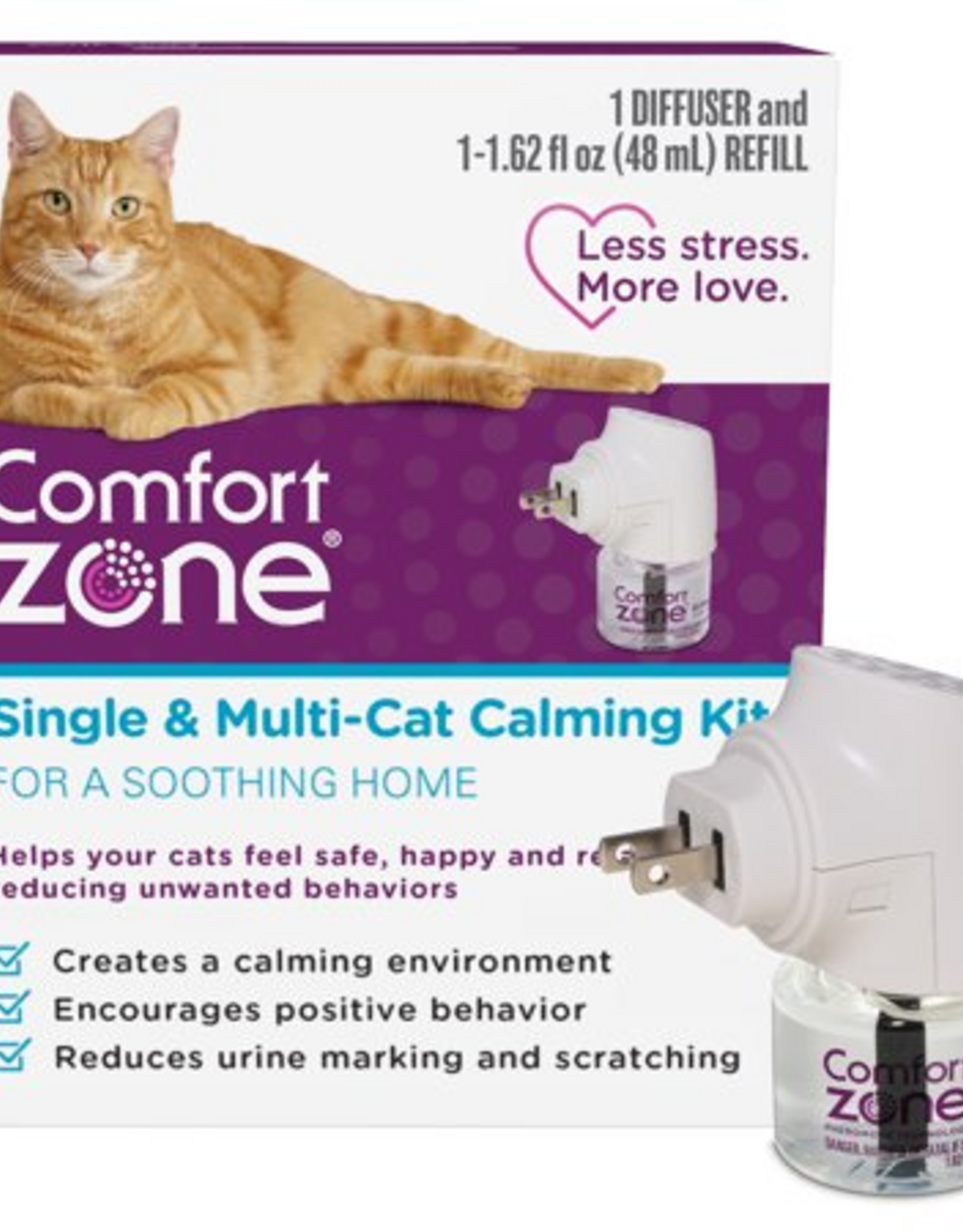 Farnam Comfort Zone Single & Multi-Cat Calming Kit 1 PK White 1 Diffuser 1 Refill-48ml