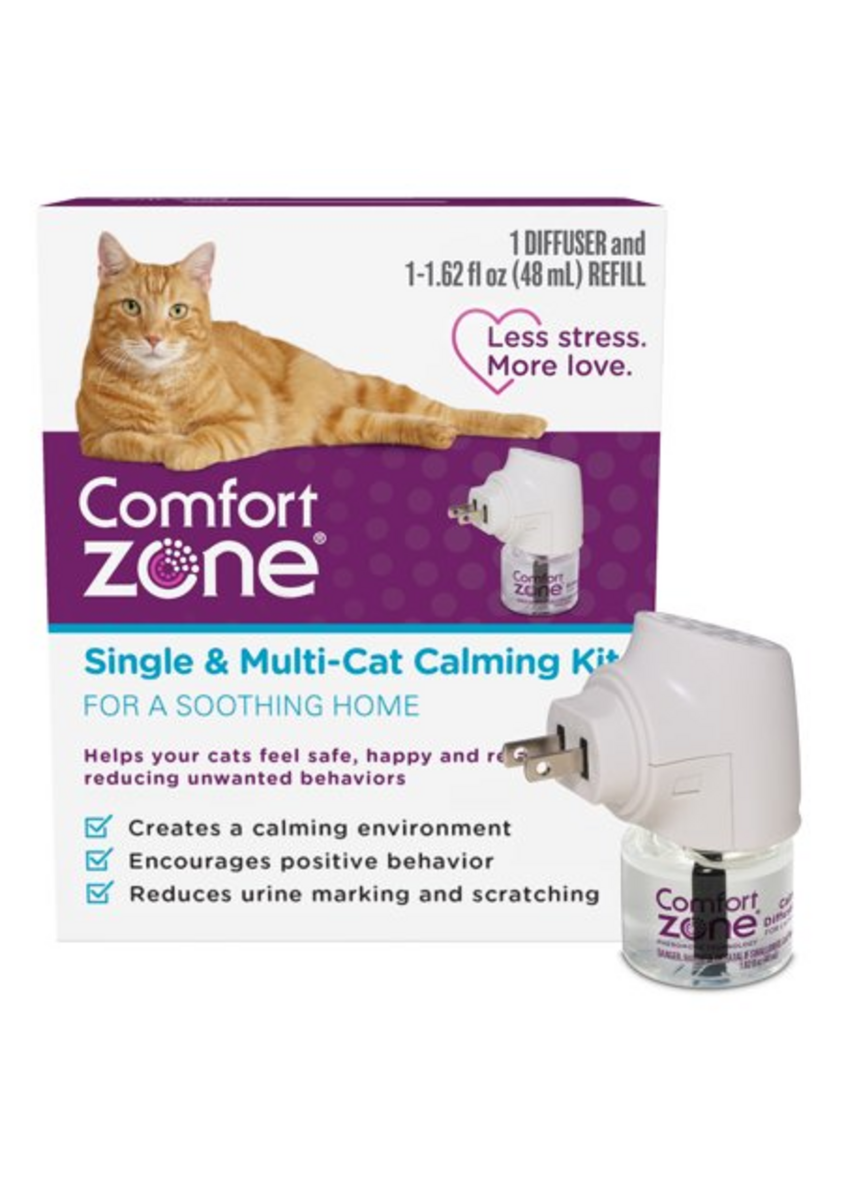 Farnam Comfort Zone Single & Multi-Cat Calming Kit 1 PK White 1 Diffuser 1 Refill-48ml