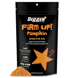 Diggin' Your Dog Diggin' Your Dog Firm up Pumpkin for Dogs & Cats, 100% Made in USA, Pumpkin Powder for Dogs, Digestive Support, Apple Pectin, Fiber, Healthy Stool, 8
