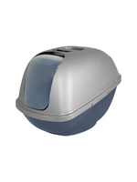 Petmate Petmate Basic Hooded Enclosed Cat Litter Pan Covered Plastic Box with Door - Large, Blue Silver