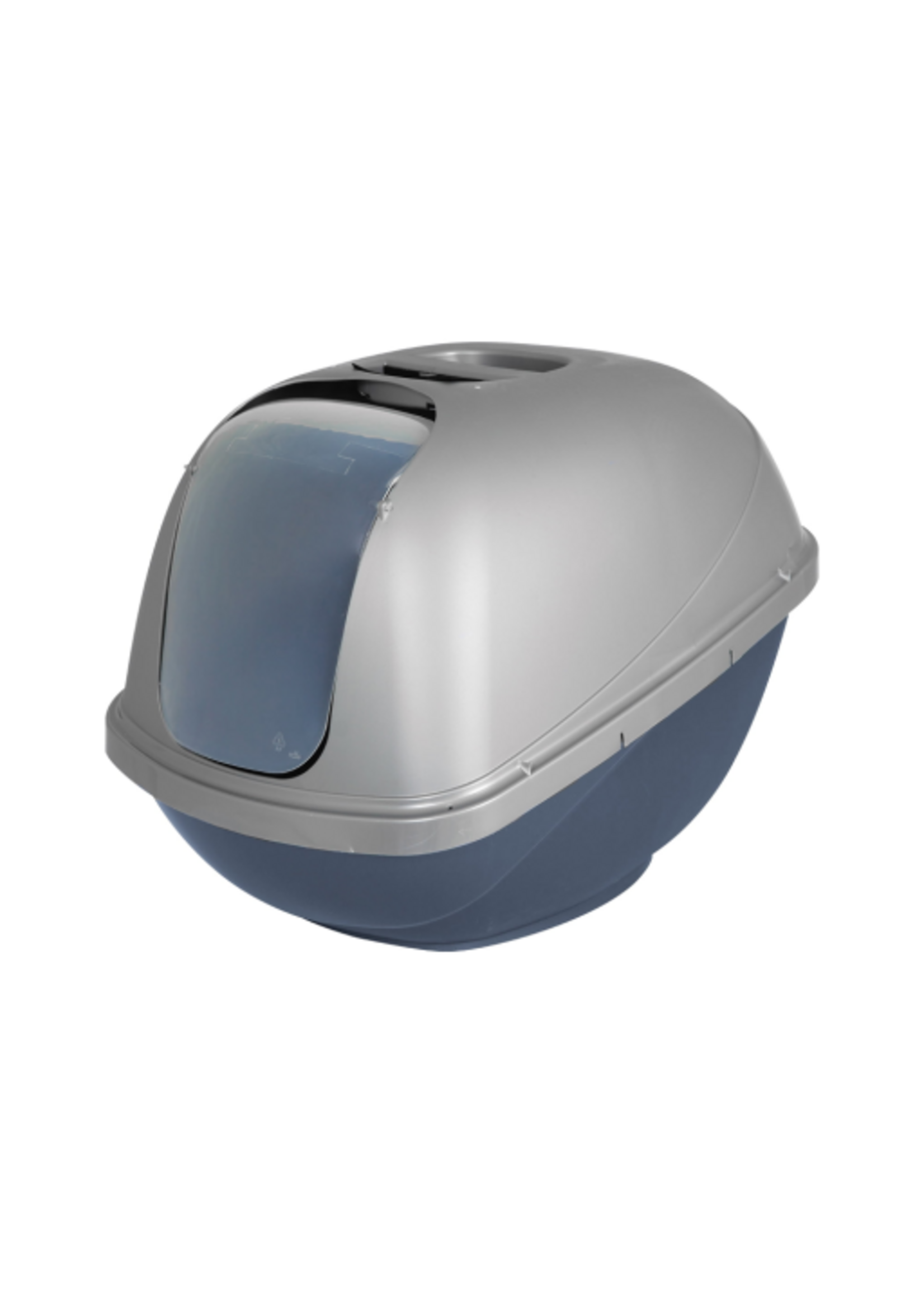 Petmate Petmate Basic Hooded Enclosed Cat Litter Pan Covered Plastic Box with Door - Large, Blue Silver