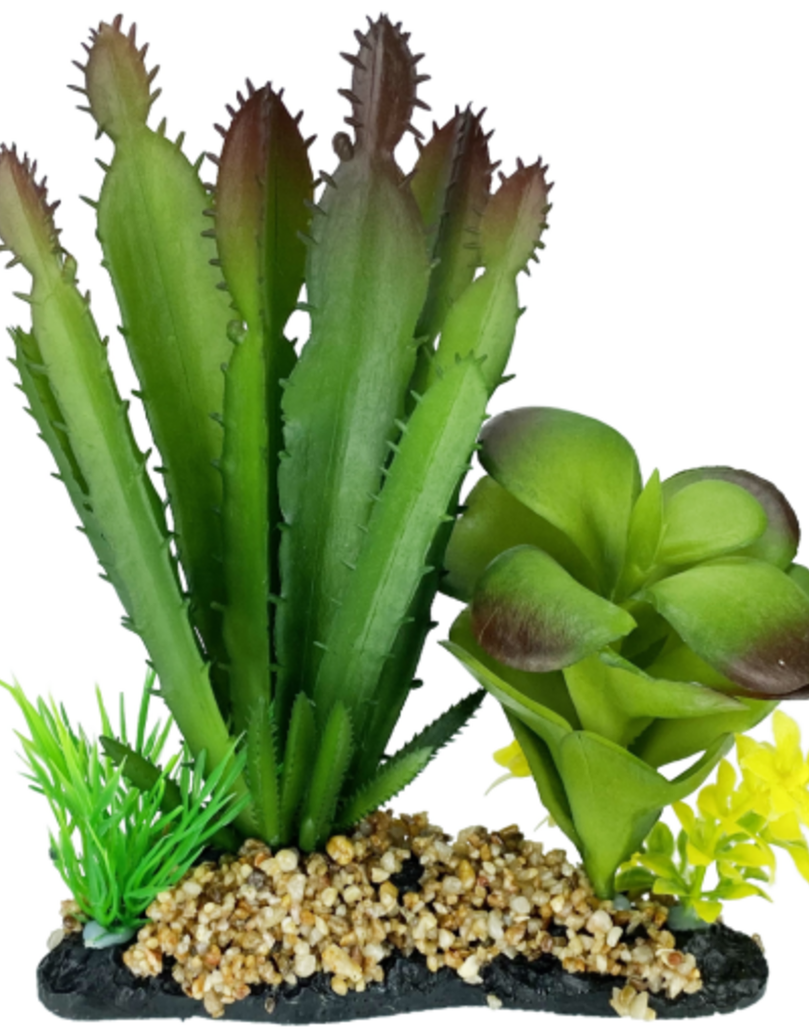 Komodo Komodo Cactus and Succulent  Artificial Green Aquarium Decor Plant