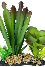 Komodo Komodo Cactus and Succulent  Artificial Green Aquarium Decor Plant