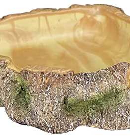 Komodo Komodo Polyresin Wood Corner Bowl Large Food & Water Dish