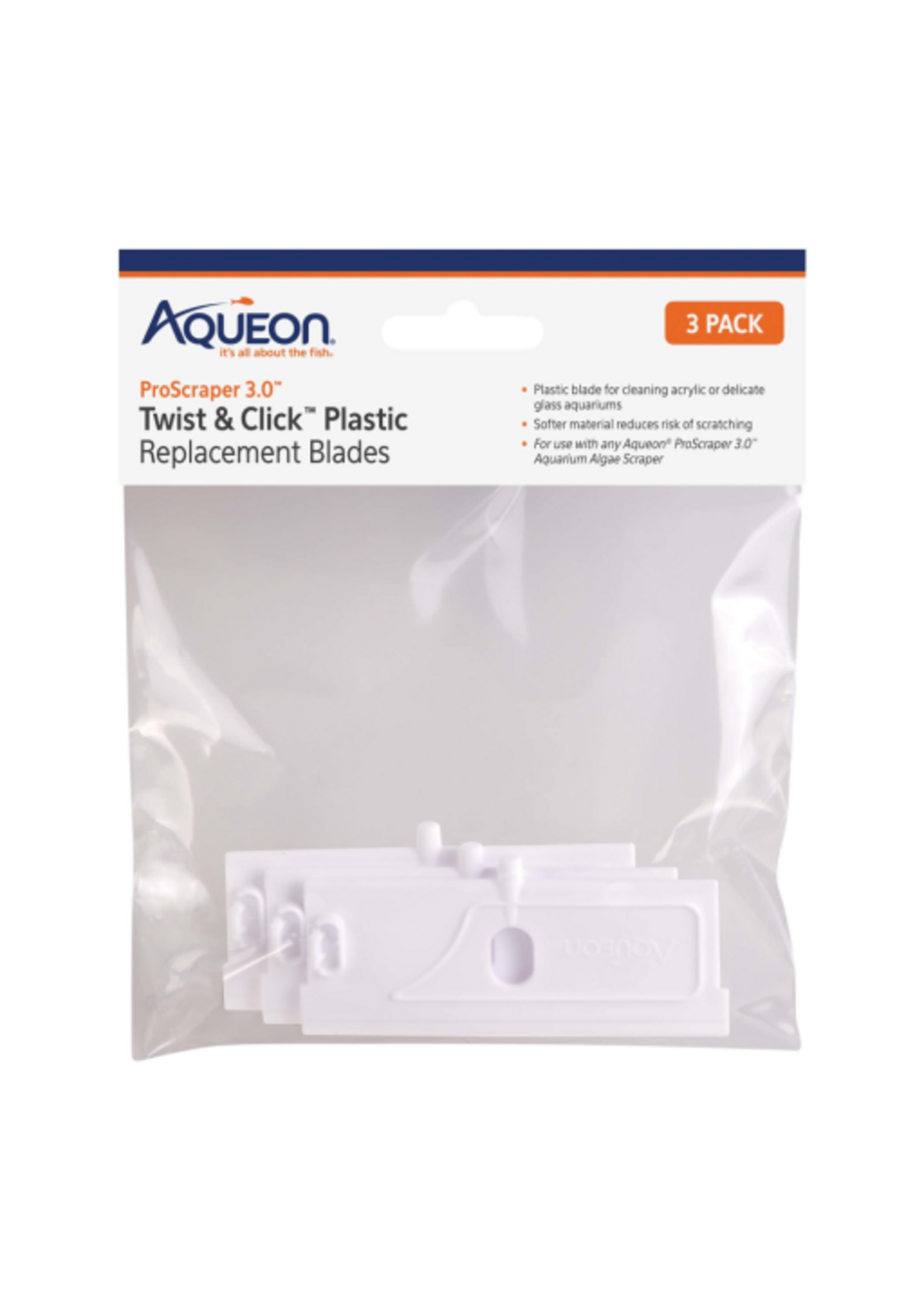 Aqueon Aqueon ProScraper 3.0 Twist & Click Plastic Replacement Blades - 3 Pack