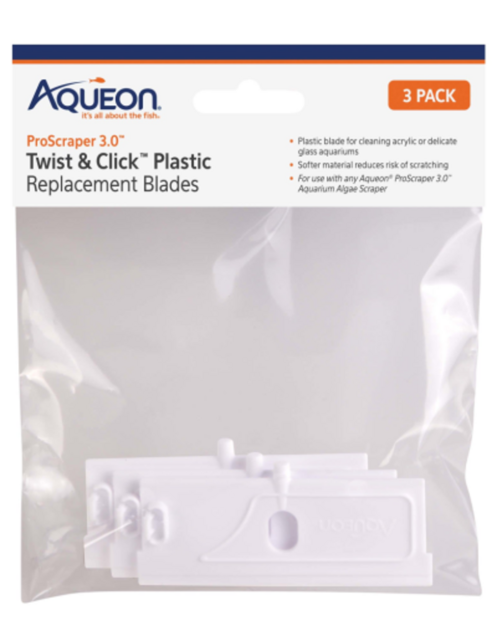 Aqueon Aqueon ProScraper 3.0 Twist & Click Plastic Replacement Blades - 3 Pack