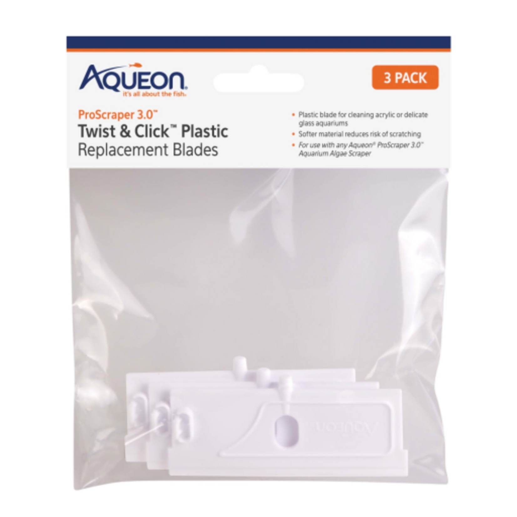 Aqueon Aqueon ProScraper 3.0 Twist & Click Plastic Replacement Blades - 3 Pack