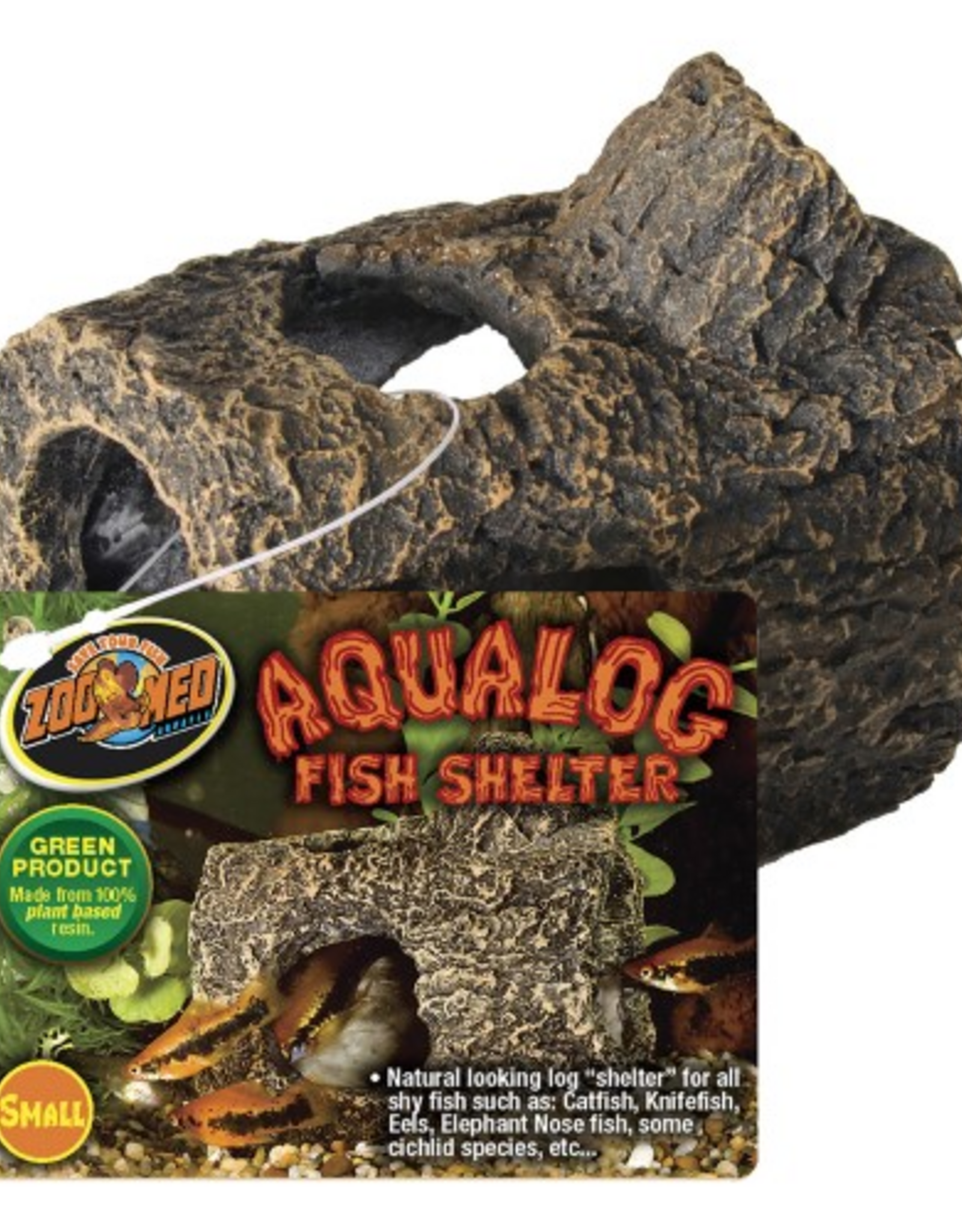 Zoo Med Zoo Med Aqualog Fish Shelter Brown  1ea/SM