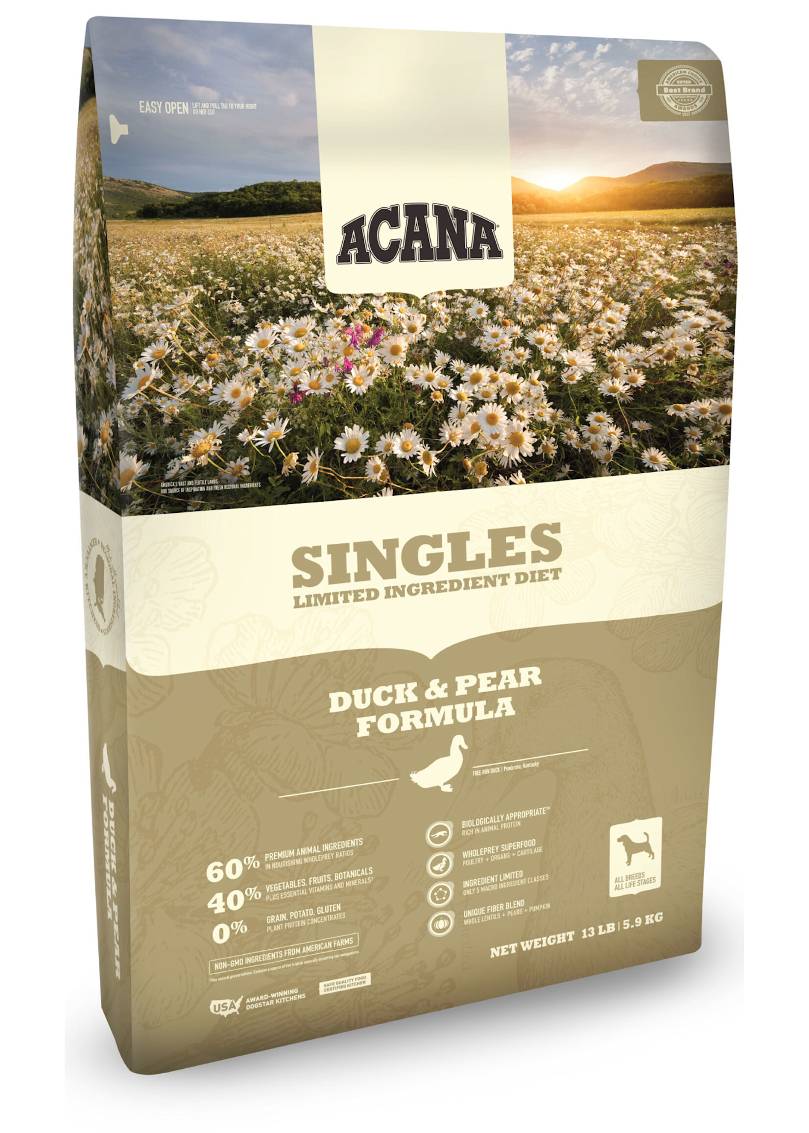 ACANA ACANA Grain Free Singles Limited Ingredient High Protein Duck & Pear Dry Dog Food - 4.5 Lbs.
