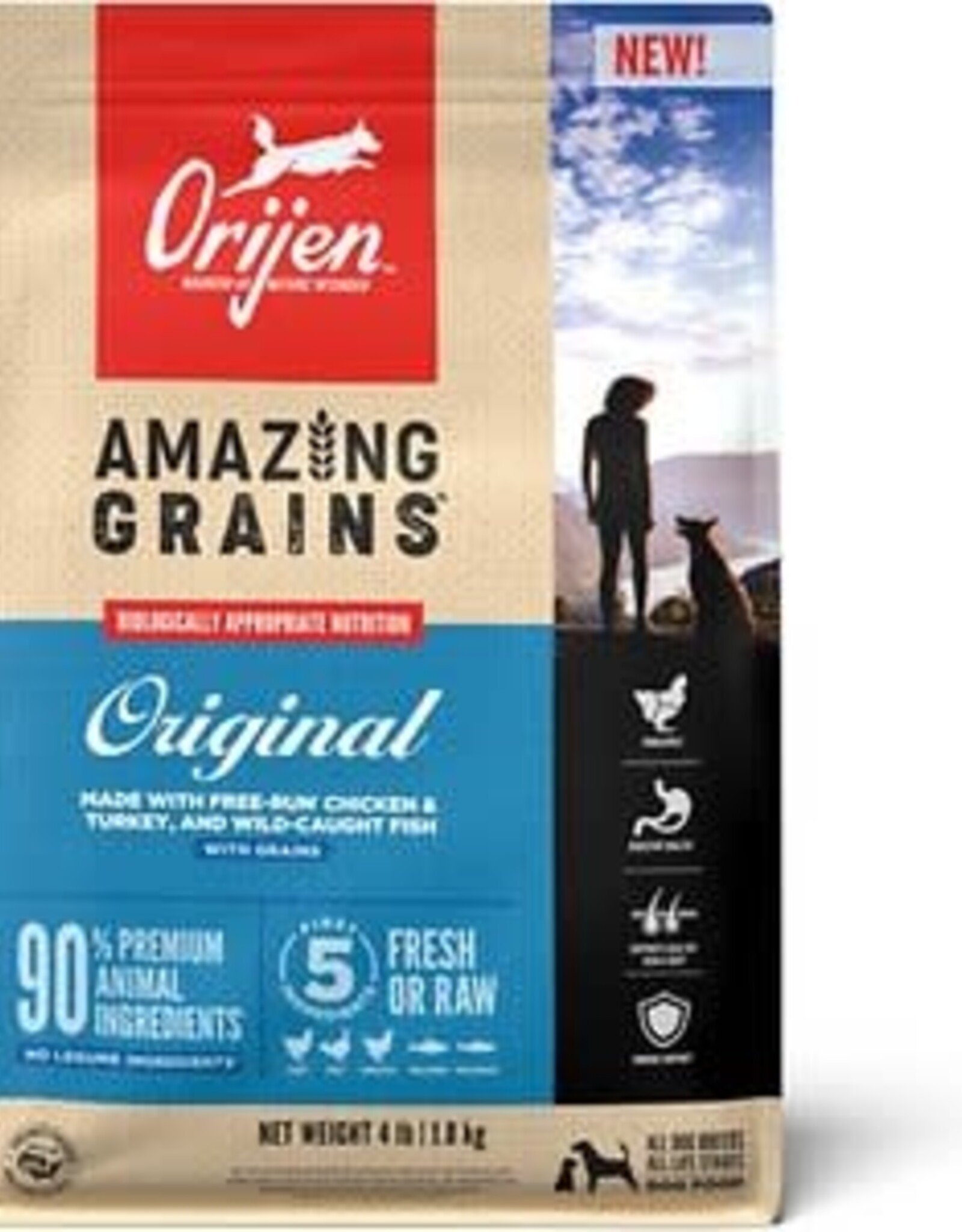 ORIJEN ORIJEN Amazing Grains Original Dry Dog Food - 4 Lbs.