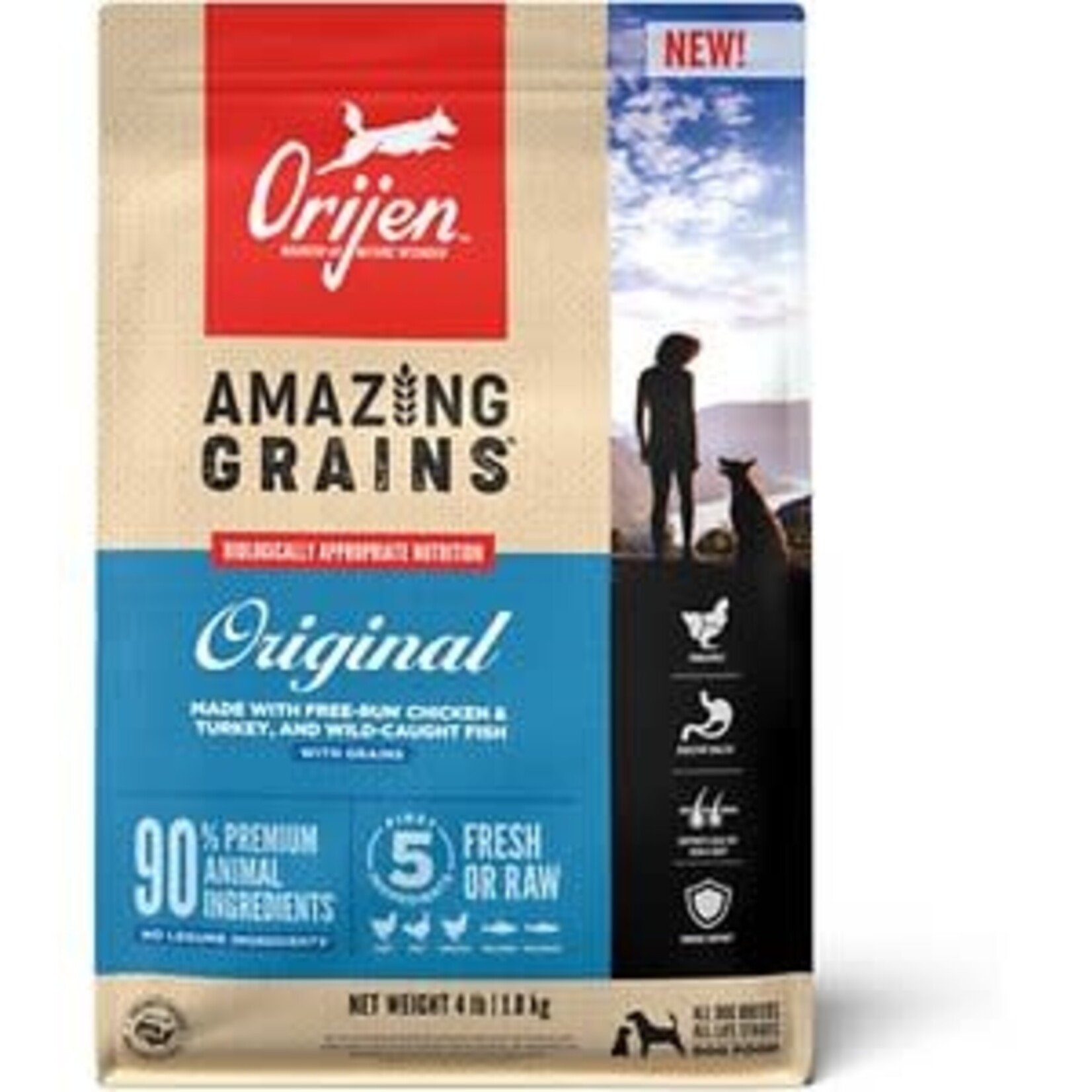 Orijen Orijen Amazing Grains Original Dry Dog Food - 4 Lbs.