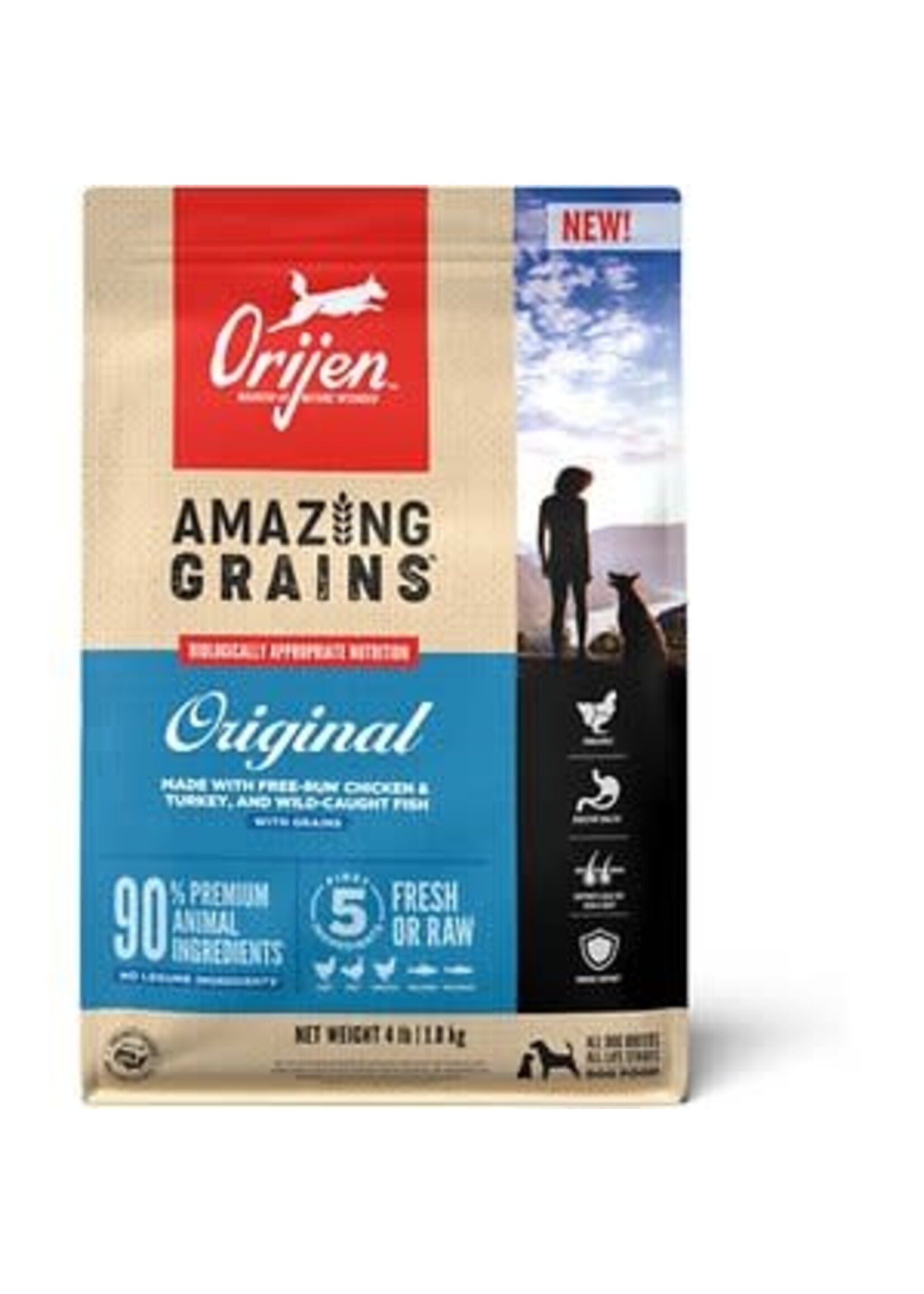 ORIJEN ORIJEN Amazing Grains Original Dry Dog Food - 4 Lbs.