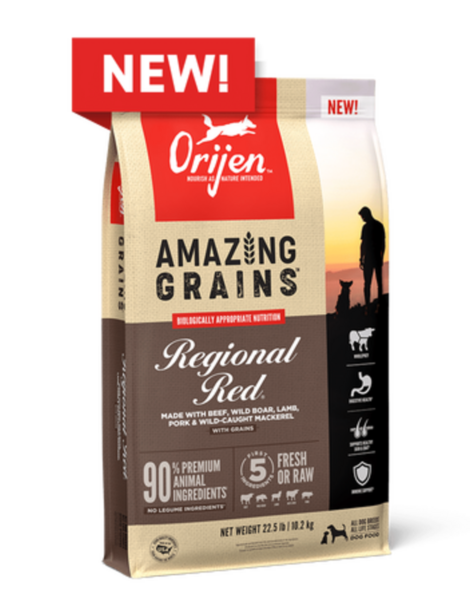 ORIJEN ORIJEN Amazing Grains Regional Red Dry Dog Food - 22.5 Lb