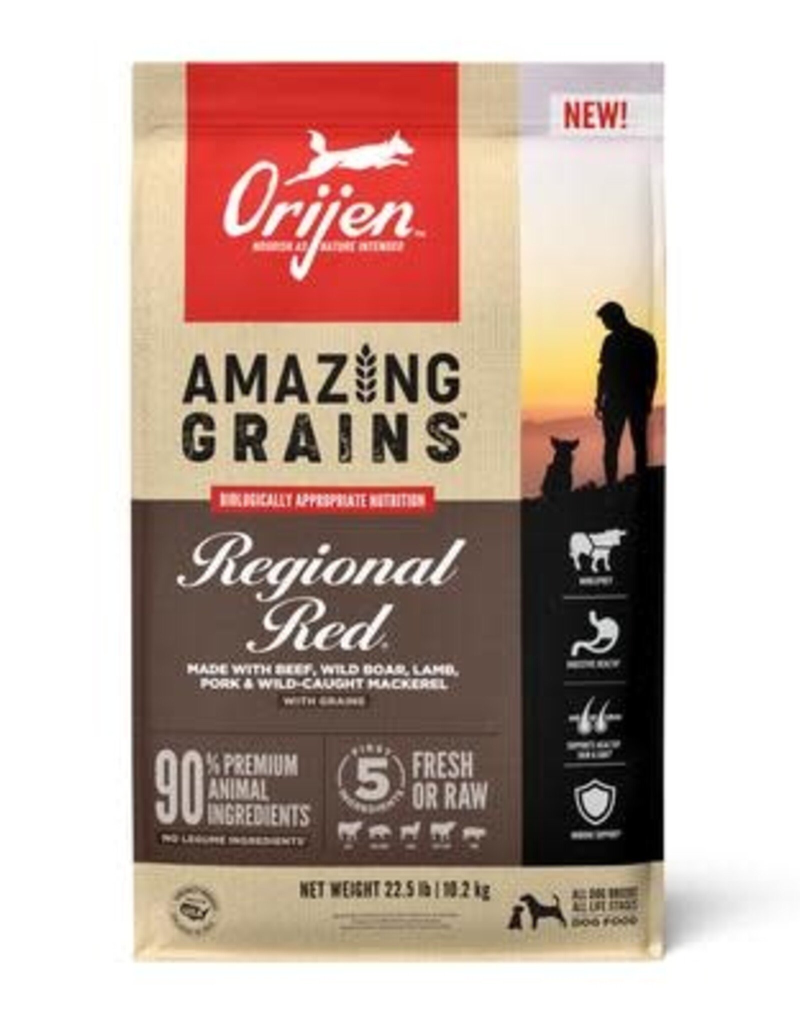 ORIJEN ORIJEN Amazing Grains Regional Red Dry Dog Food - 22.5 Lb