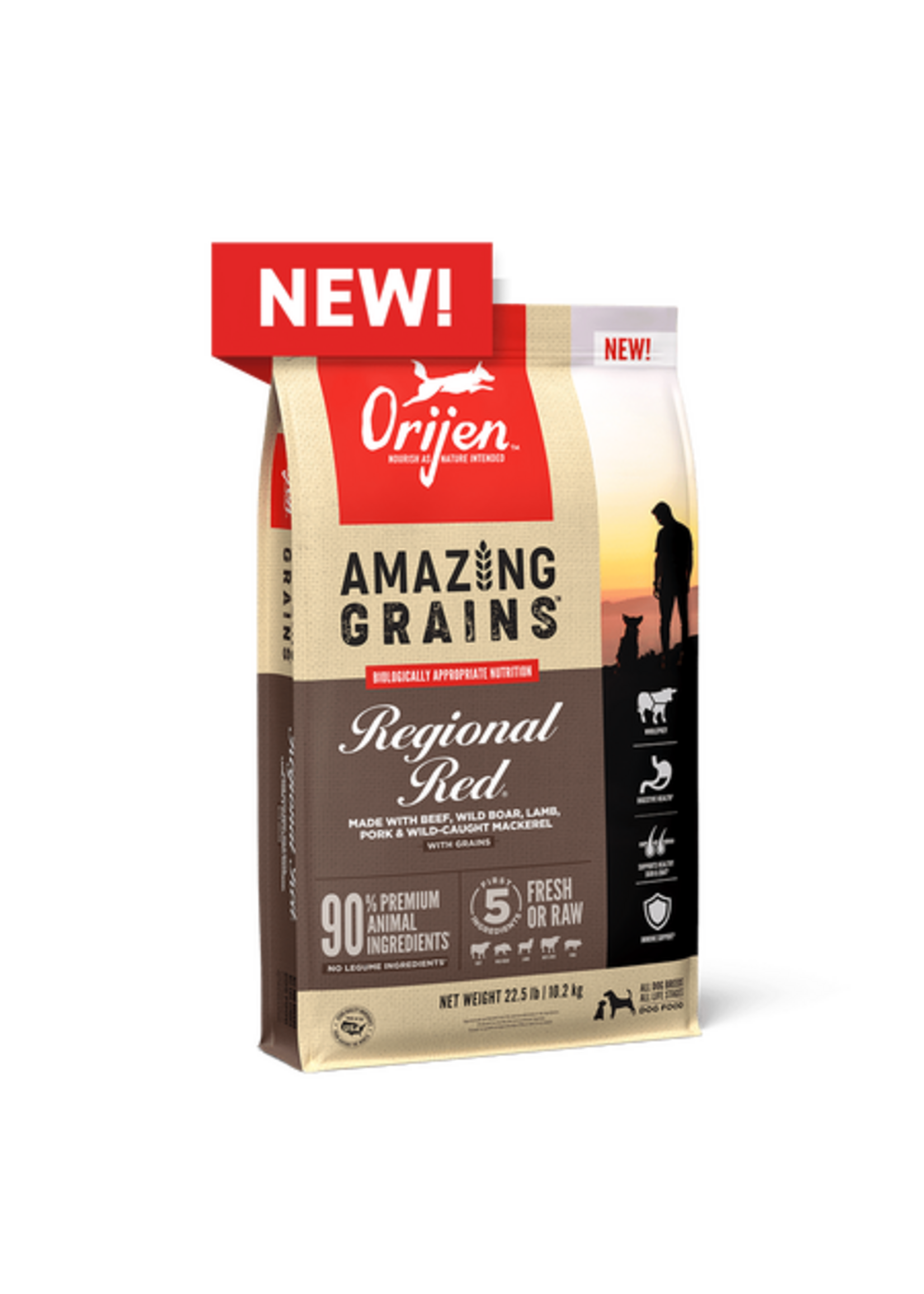 ORIJEN ORIJEN Amazing Grains Regional Red Dry Dog Food - 4 Lbs.