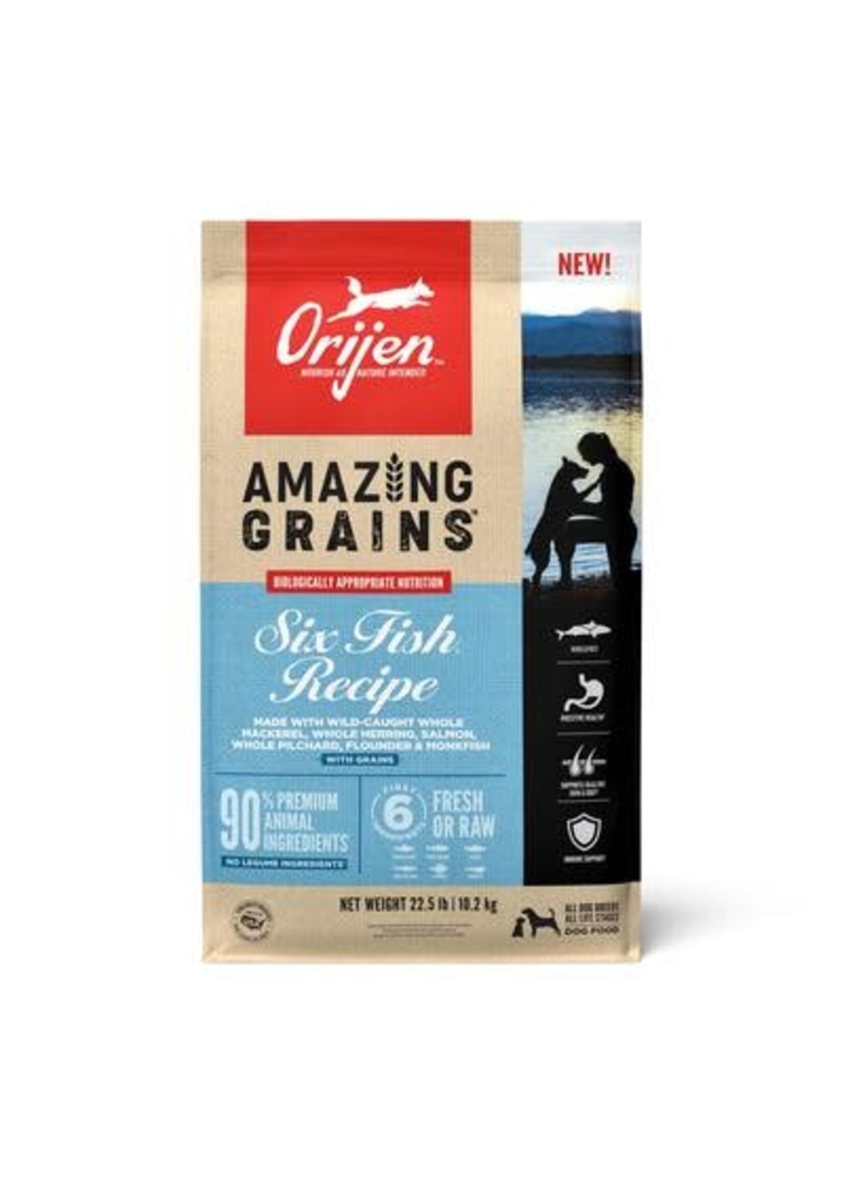 ORIJEN ORIJEN Amazing Grains Six Fish Recipe Dry Dog Food - 22.5 Lb Bag