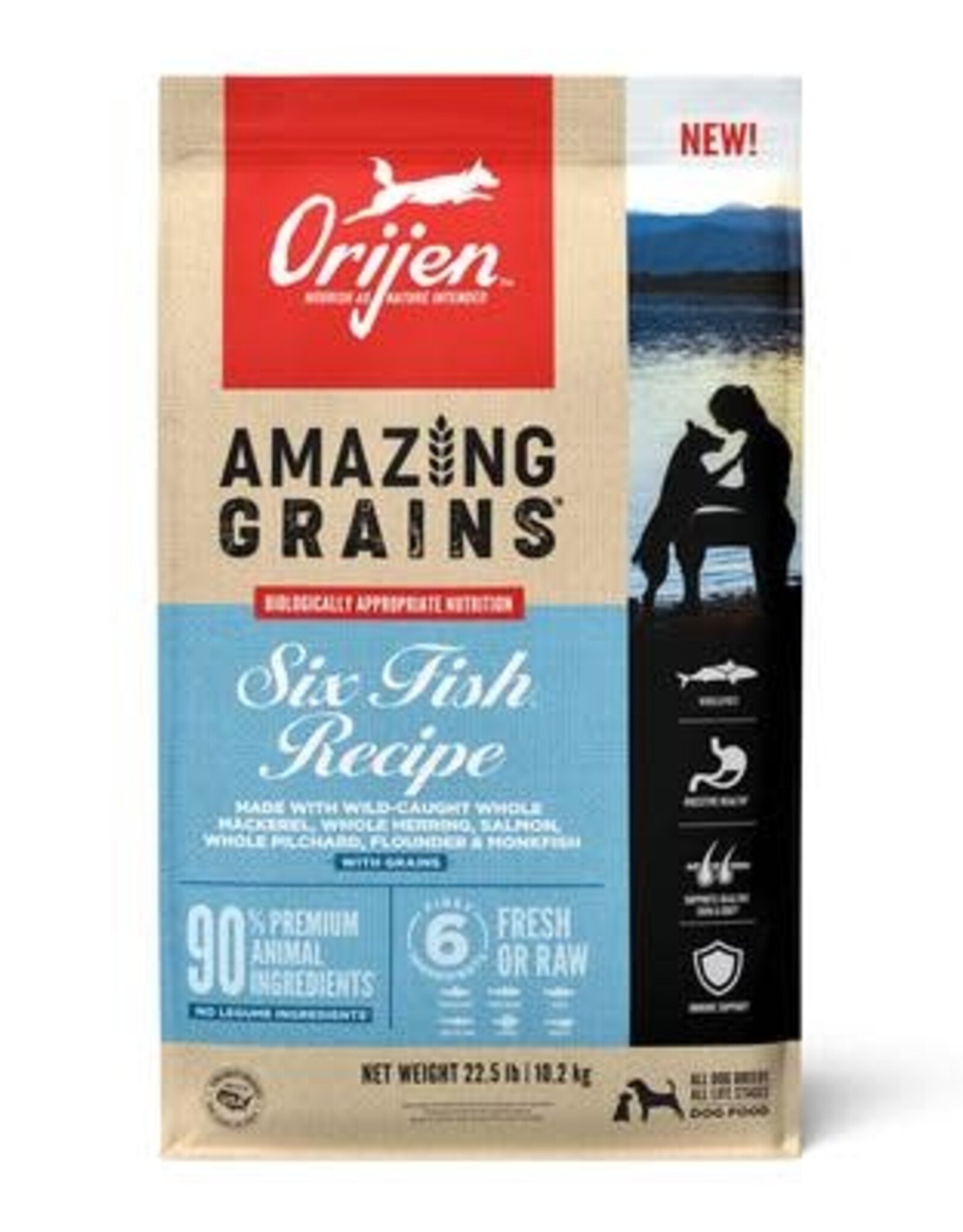 ORIJEN ORIJEN Amazing Grains Six Fish Recipe Dry Dog Food - 22.5 Lb Bag