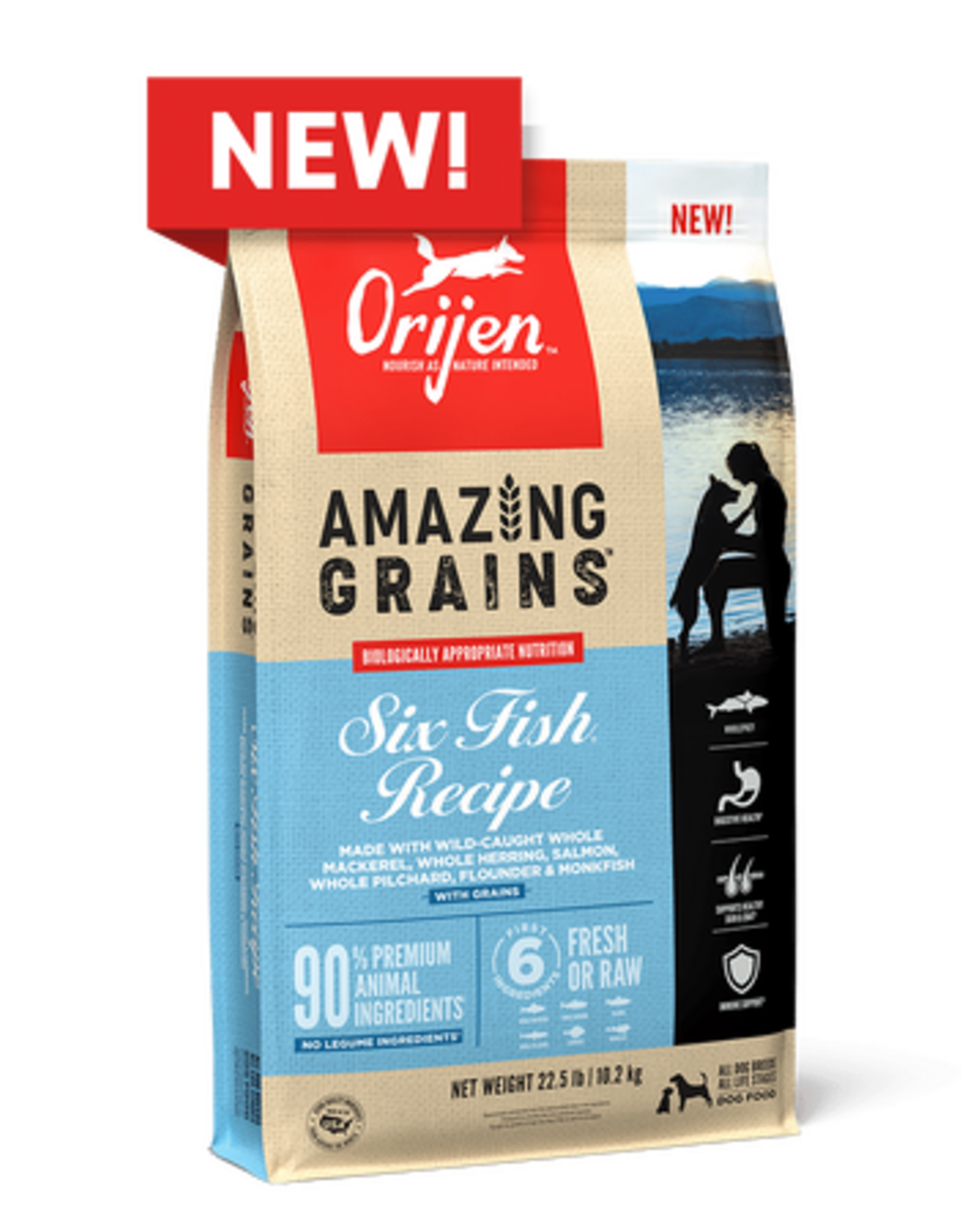 ORIJEN ORIJEN Amazing Grains Six Fish Dry Dog Food - 4 Lbs.