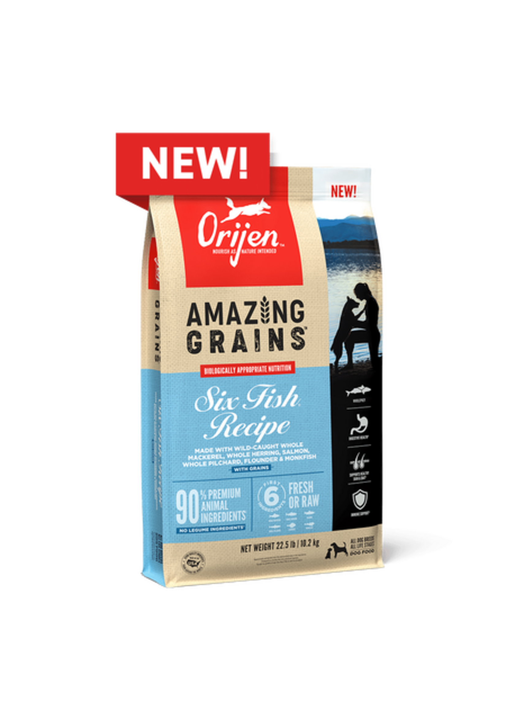 ORIJEN ORIJEN Amazing Grains Six Fish Dry Dog Food - 4 Lbs.