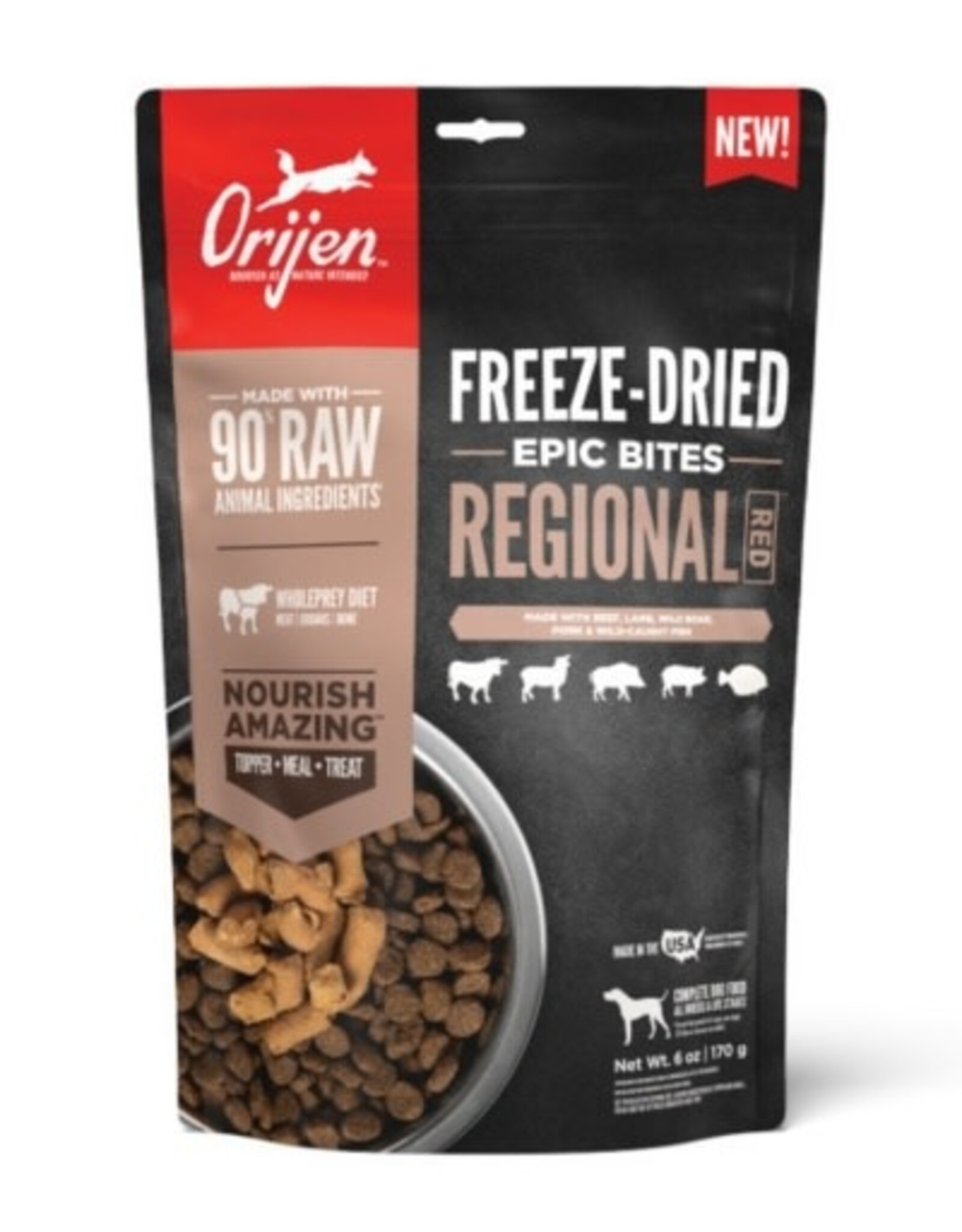 ORIJEN ORIJEN Regional Red Freeze Dried Dog Food - 6 Oz.
