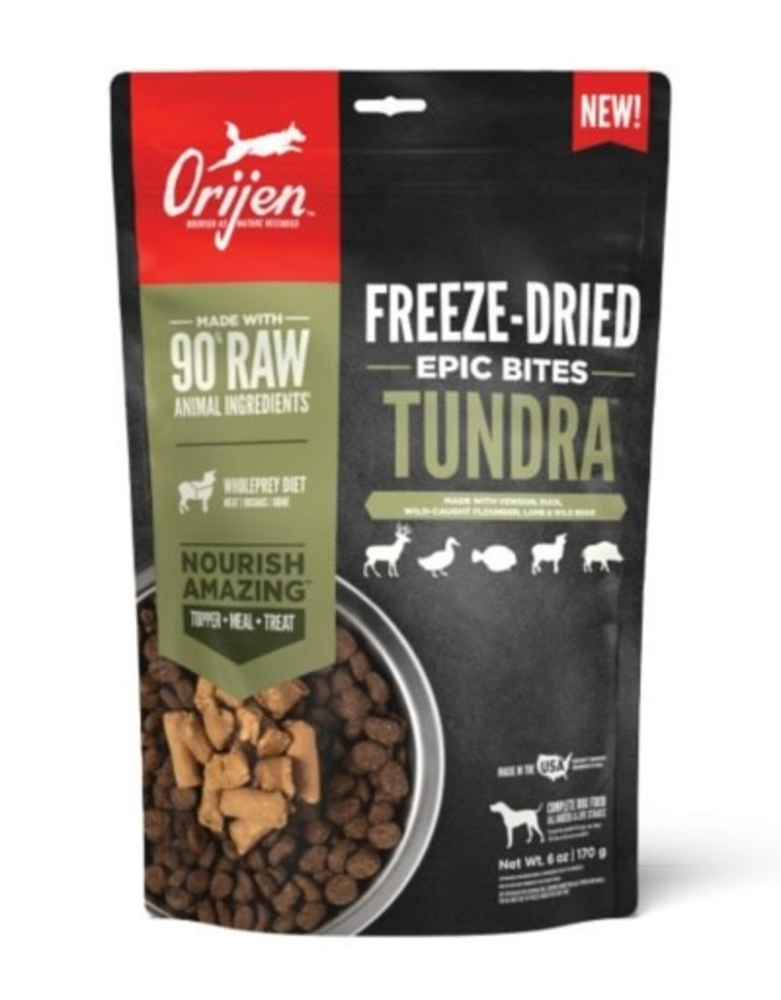 ORIJEN ORIJEN Tundra Epic Bites Freeze-Dried Dry Dog Food - 6 Oz