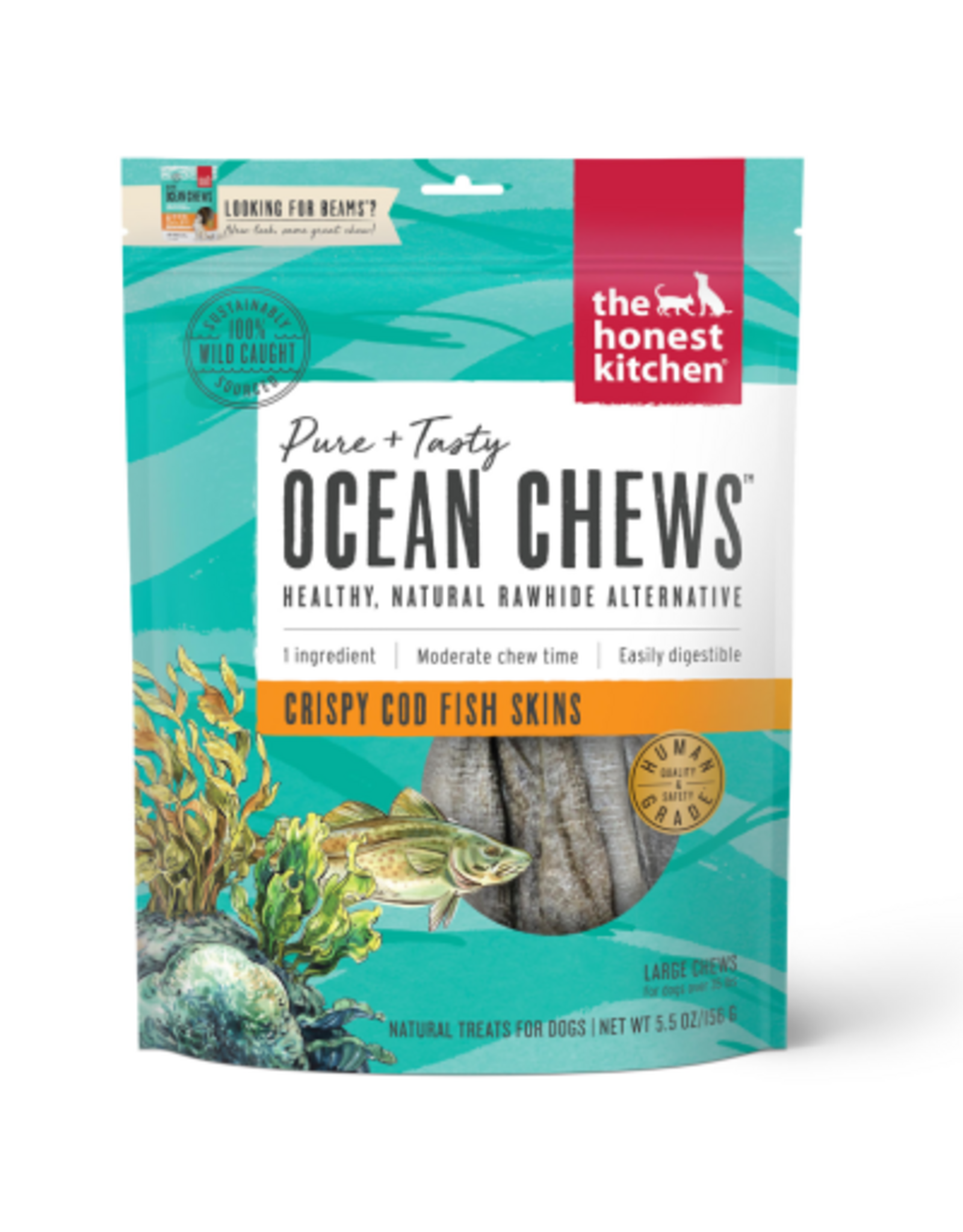 The Honest Kitchen The Honest Kitchen Cod Ocean Chews Dog Treats Dehydrated Fish Skins - 5.5 oz
