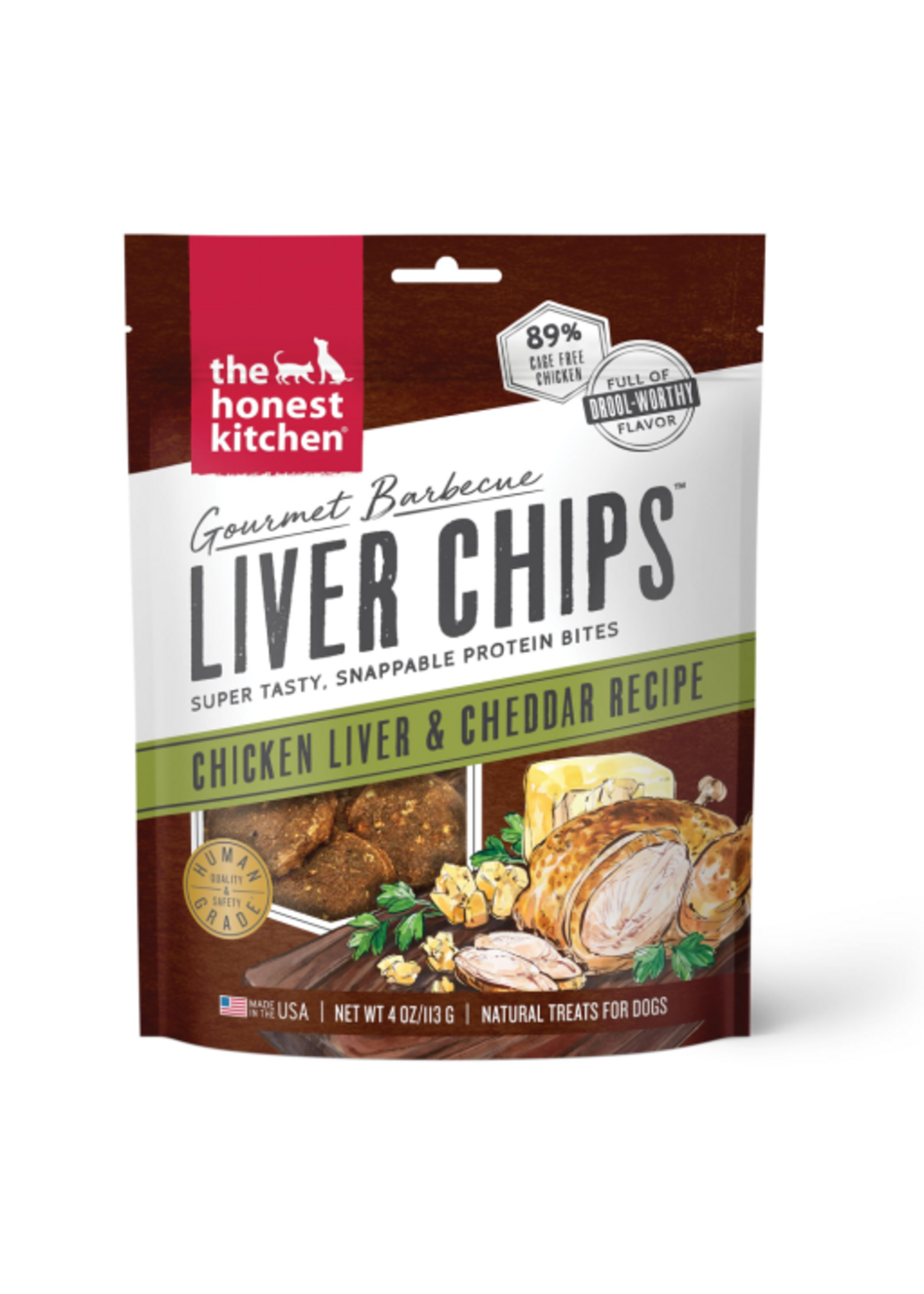 The Honest Kitchen The Honest Kitchen Barbecue Liver Chips Chicken Liver & Cheddar Dog Treats - 4 oz