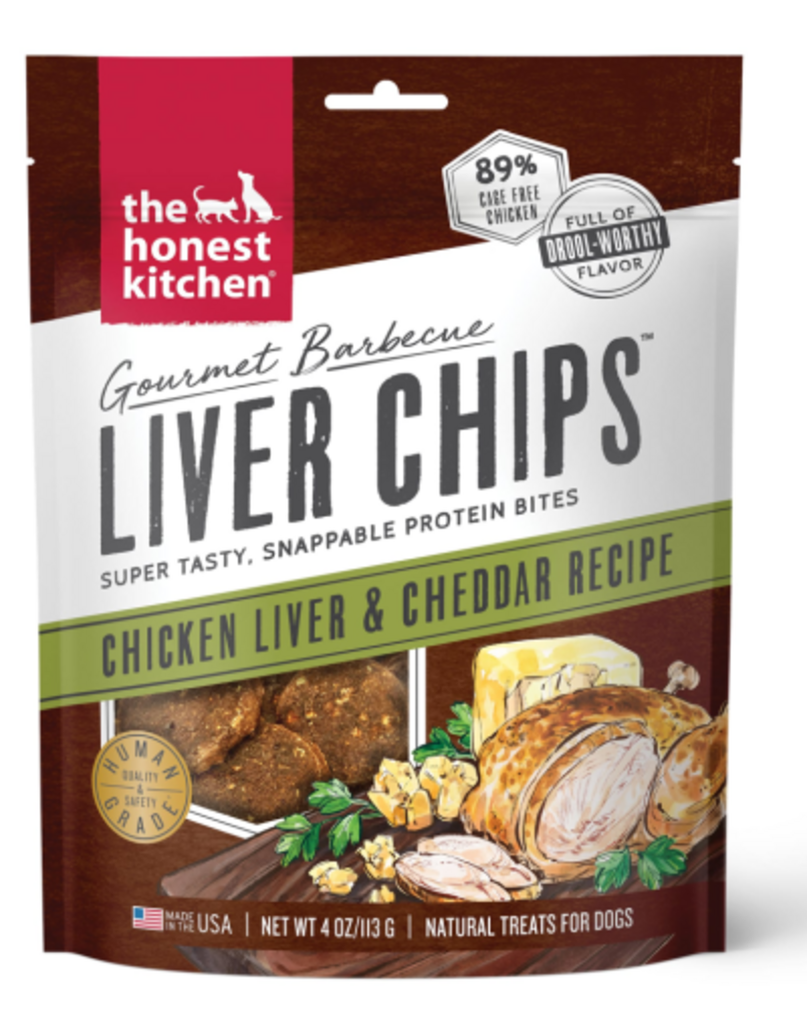 The Honest Kitchen The Honest Kitchen Barbecue Liver Chips Chicken Liver & Cheddar Dog Treats - 4 oz