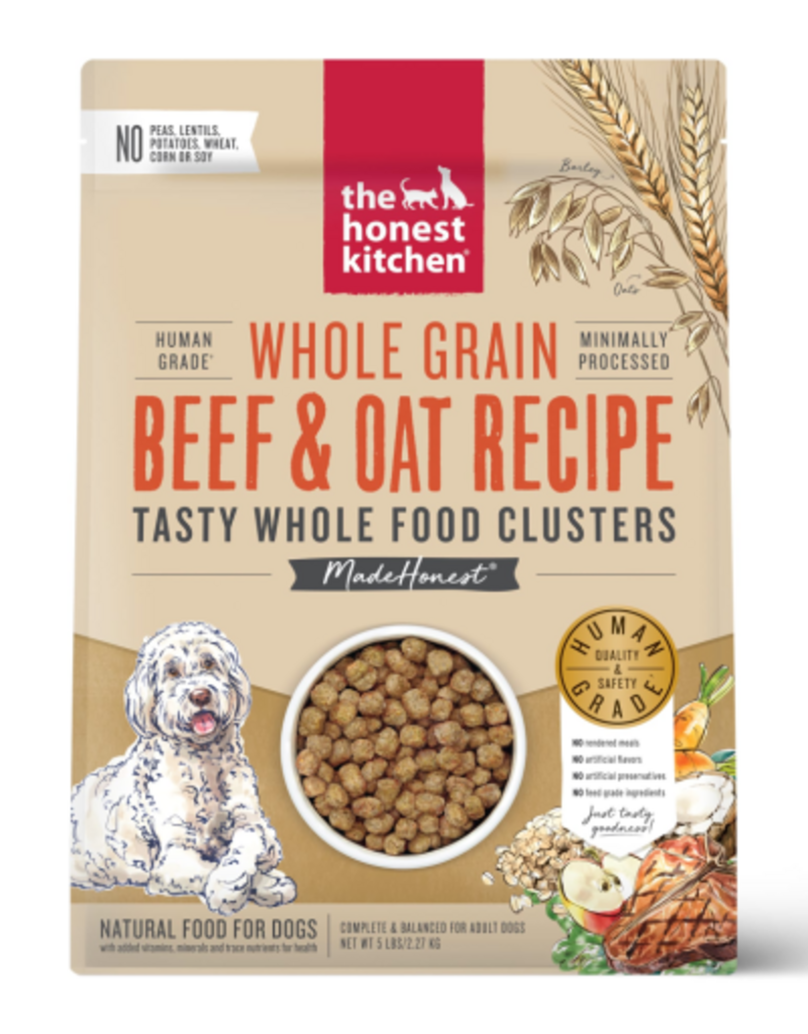 The Honest Kitchen The Honest Kitchen Whole Food Clusters Whole Grain Beef & Oat Dry Dog Food - 5 lbs.