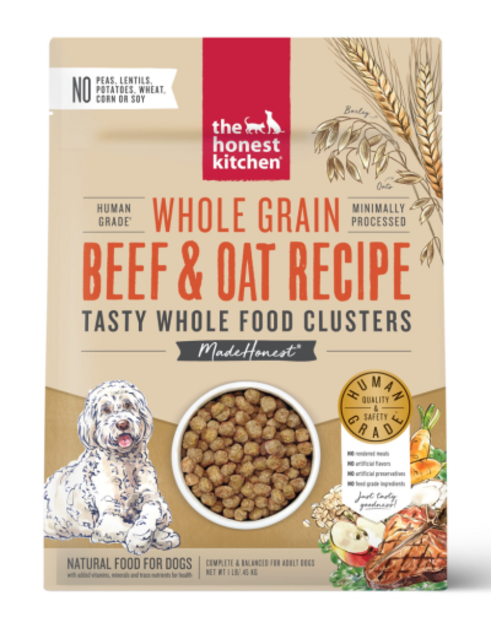 The Honest Kitchen The Honest Kitchen Whole Food Clusters Whole Grain Beef & Oat Dry Dog Food - 1 lb.