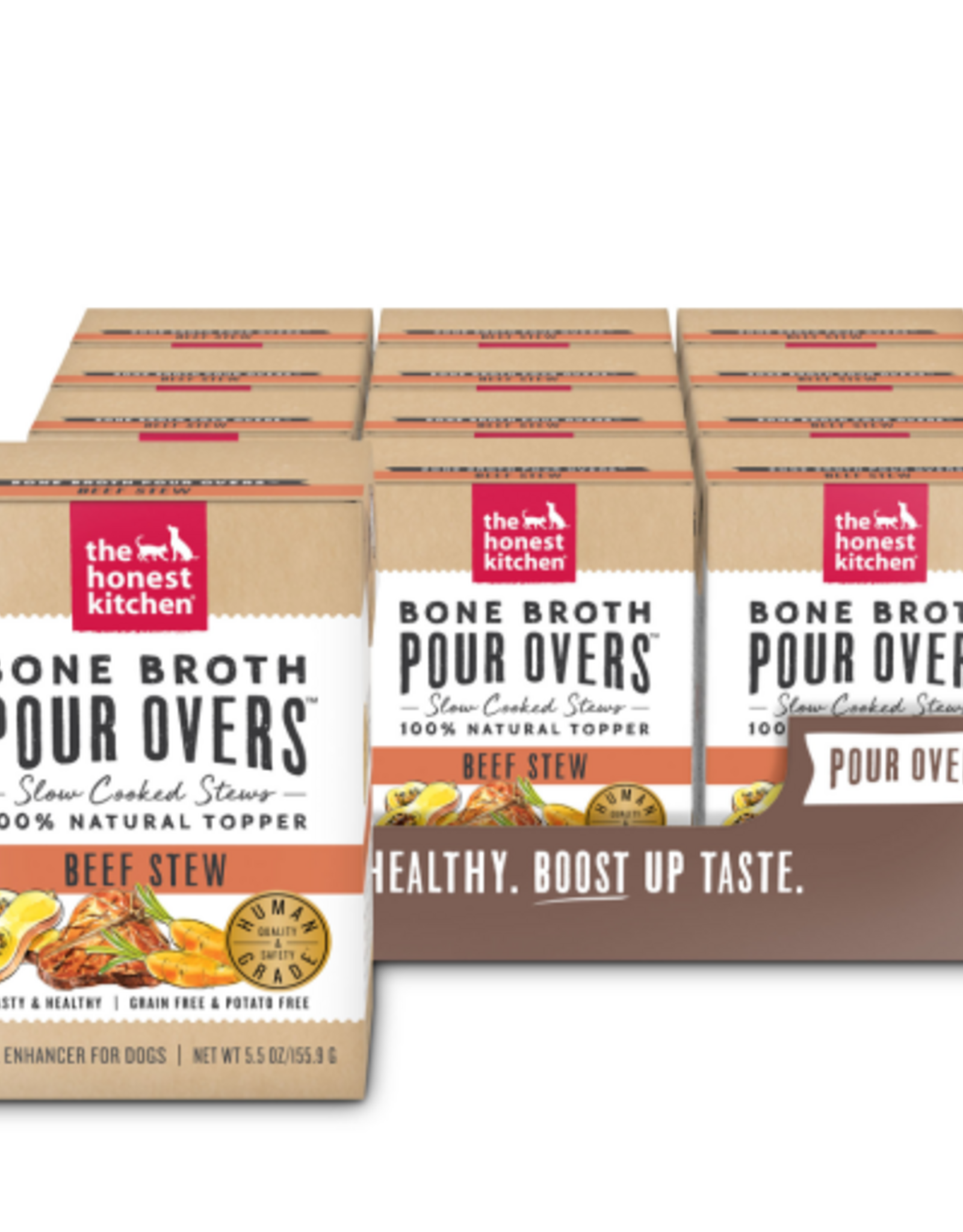 The Honest Kitchen The Honest Kitchen Bone Broth Pour Overs Turkey & Salmon Stew Wet Toppers for Dogs - 12 pack, 5.5 oz - Beef Stew